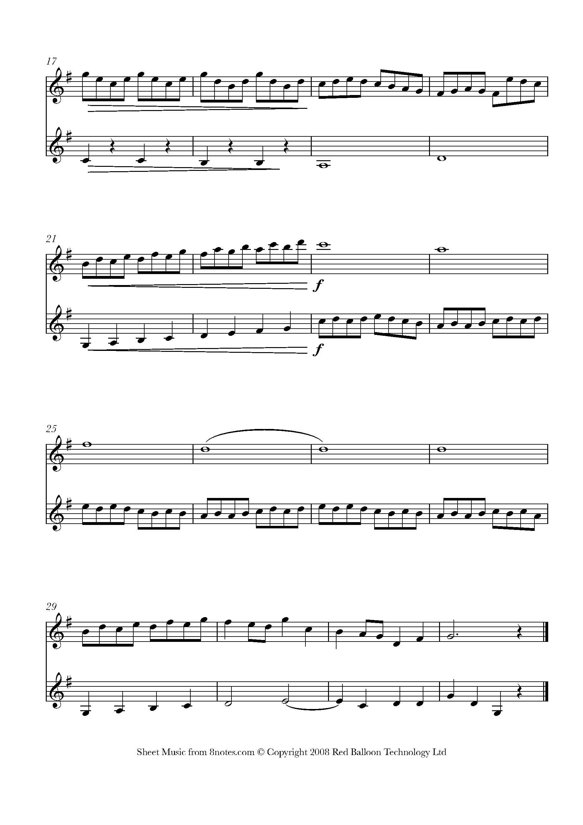 Handel The Arrival of the Queen of Sheba Sheet music for ViolinFlute