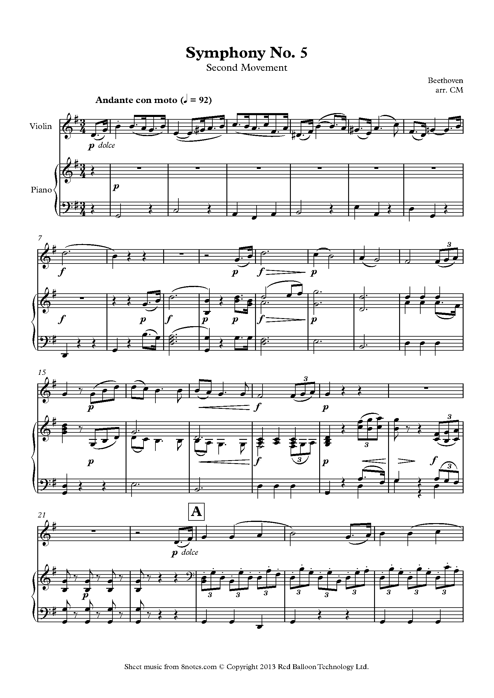 Beethoven Violin Sheet Music