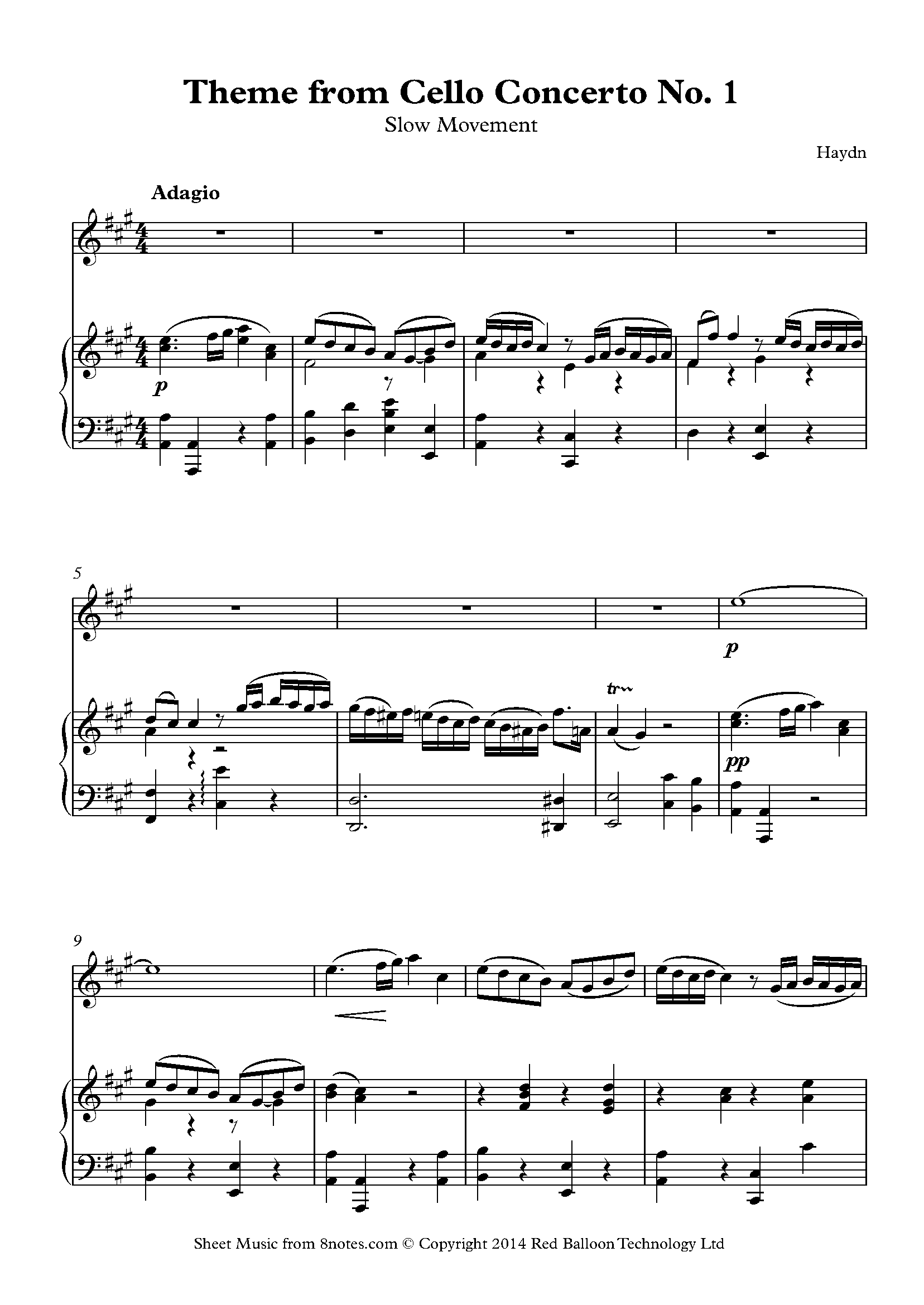 Haydn Theme From Cello Concerto No 1 Sheet Music For Violin 8notes haydn-theme-from-cello-concerto-no-1-sheet-music-for-violin-8notes