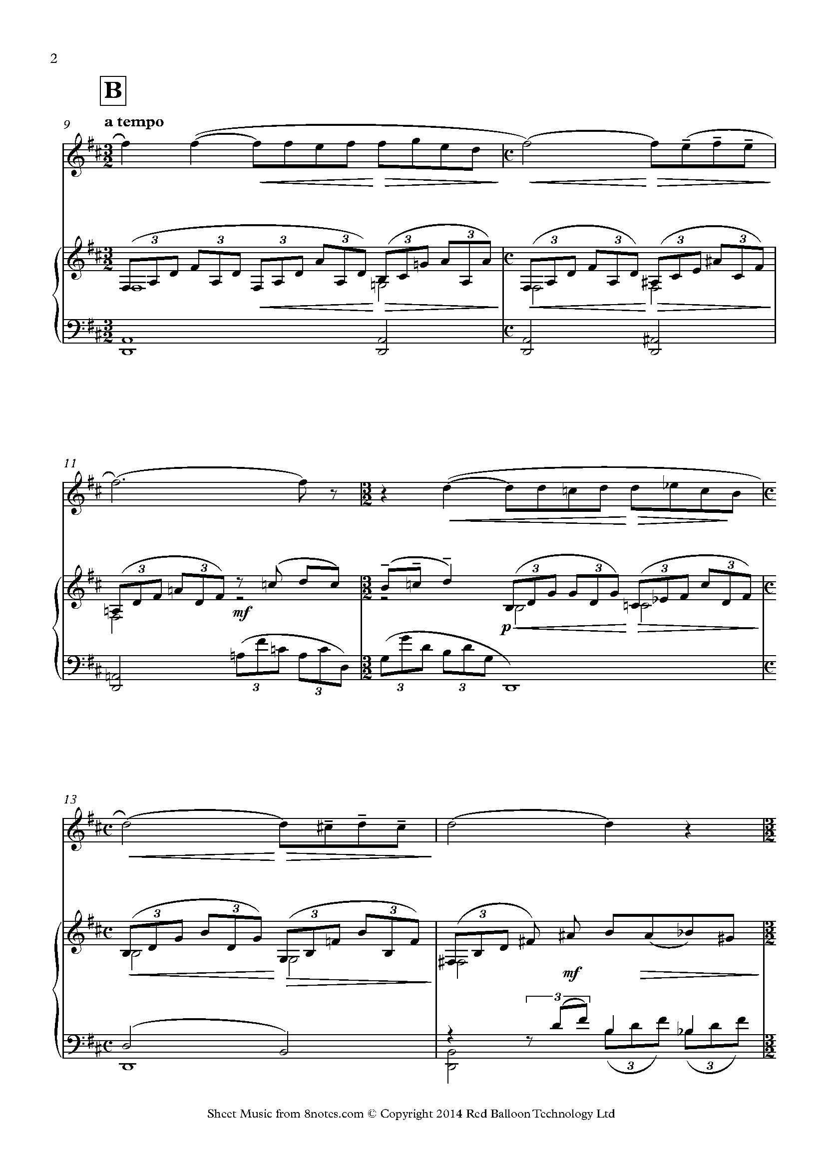 Rachmaninoff - Theme from Concerto No. 2 2nd movement Sheet music for Violin - 8notes.com