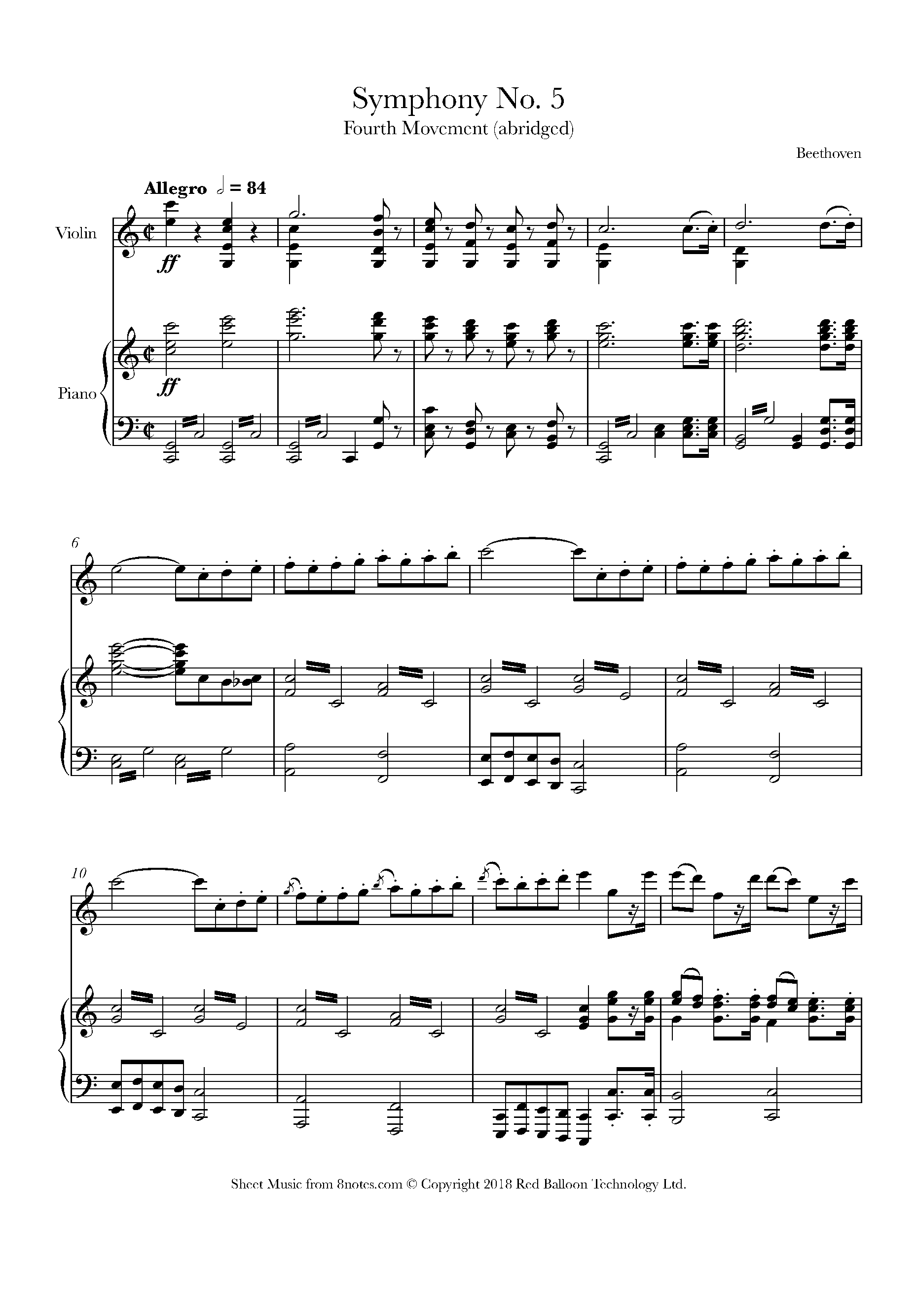 Beethoven Violin Sheet Music