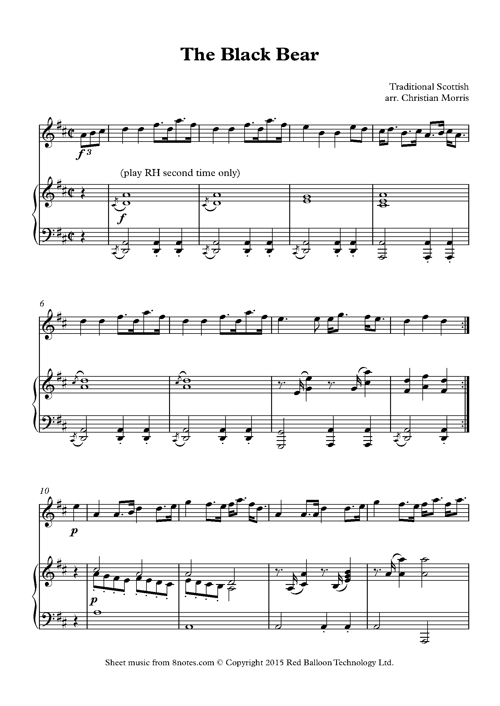 The Black Bear (Scottish trad.) Sheet music for Violin