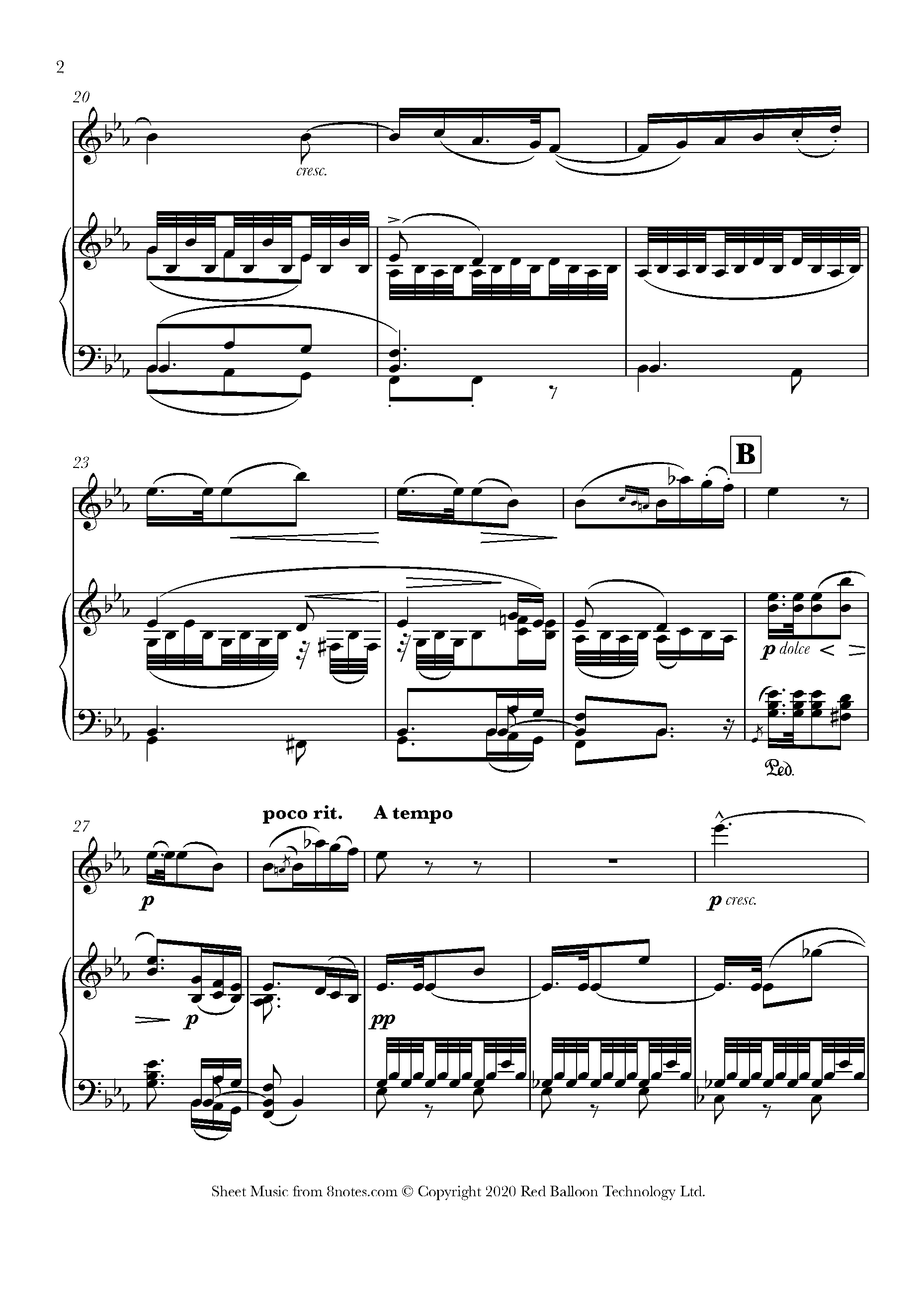 Bruch - Violin Concerto No.1, Second Movement Op.26 Sheet music for Violin - 8notes.com