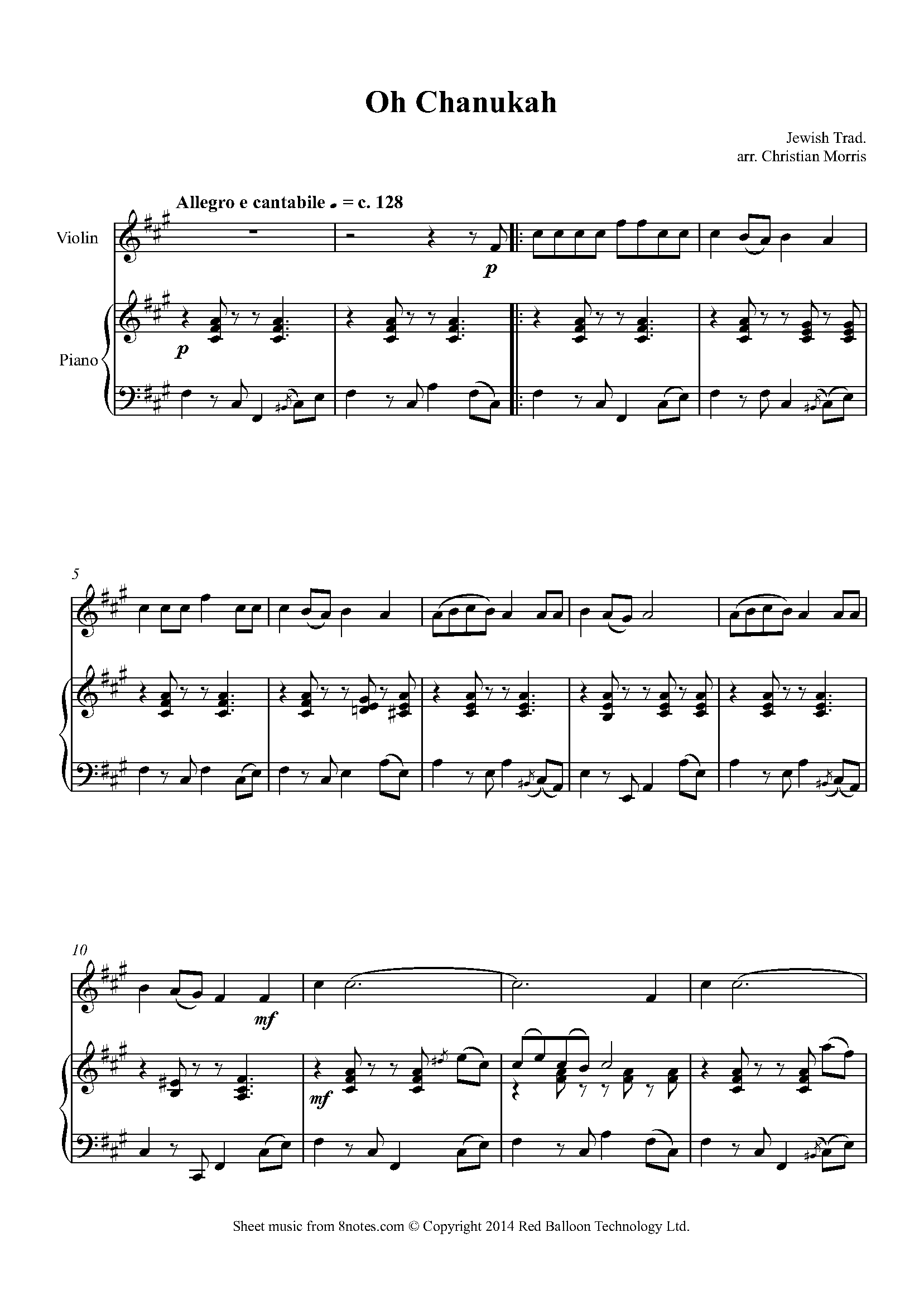 Chanukah oh chanukah violin