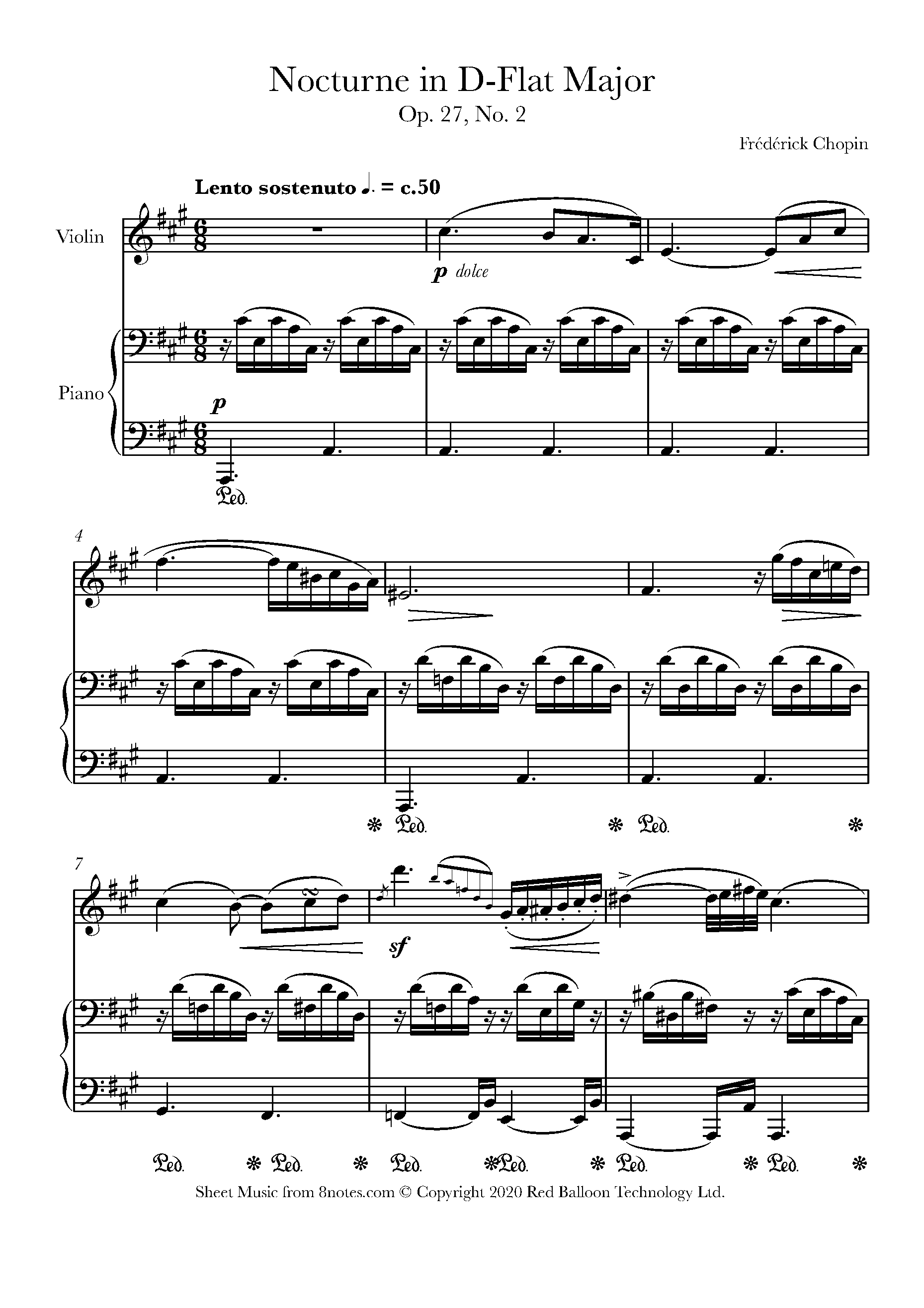 Chopin, Frédéric - Nocturne no.8 in Db major op.27 no.2 for Chopin, Frédéric - Nocturne no.8 in Db major op.27 no.2 for