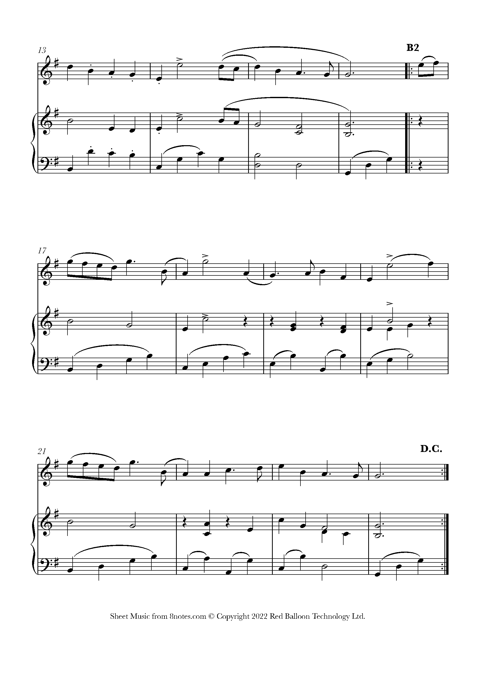 Newcastle from John Playford's 'Dancing Master' Sheet music for Violin