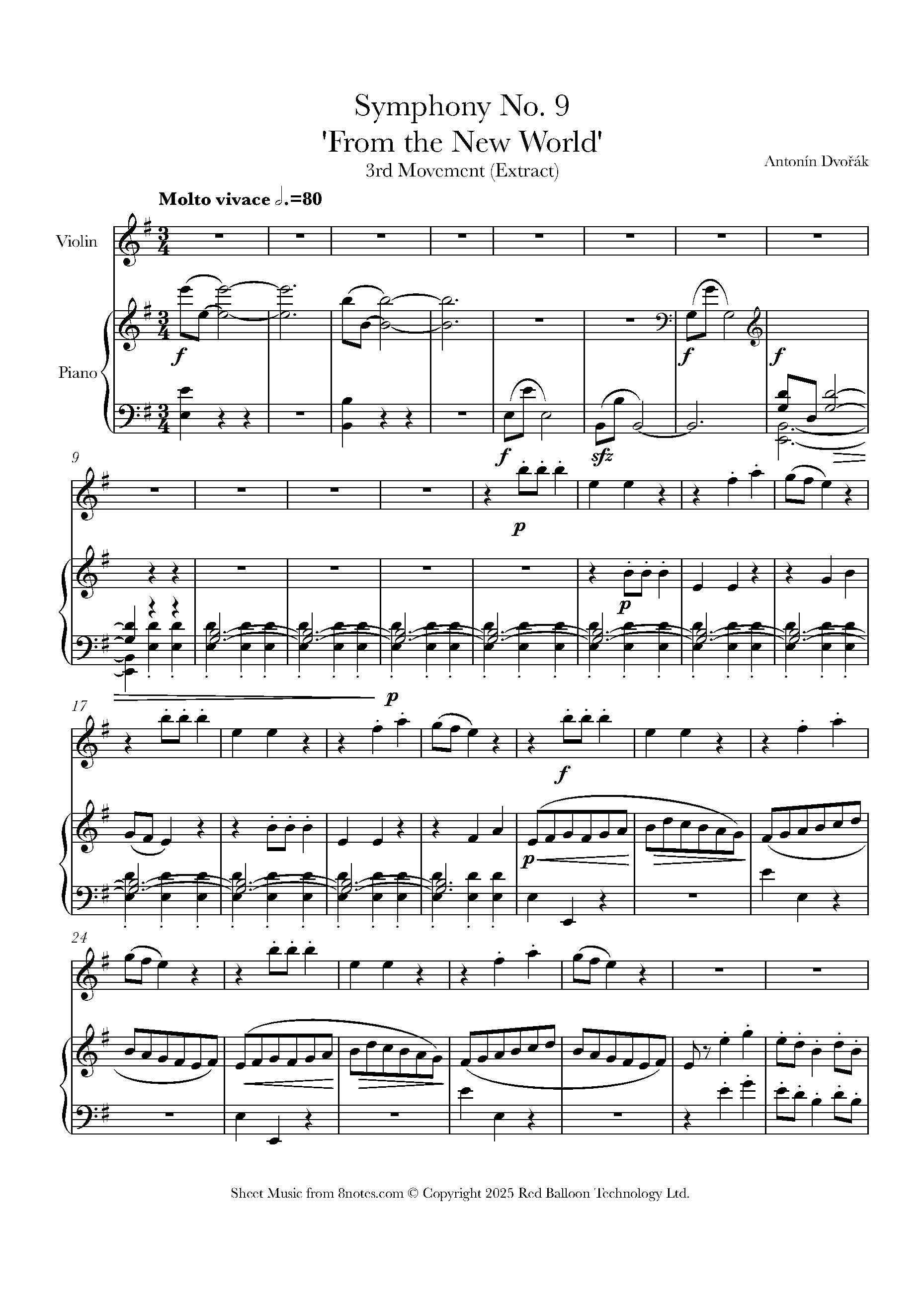 Dvořák, Antonín - Symphony No. 9 'From the New World', 3rd