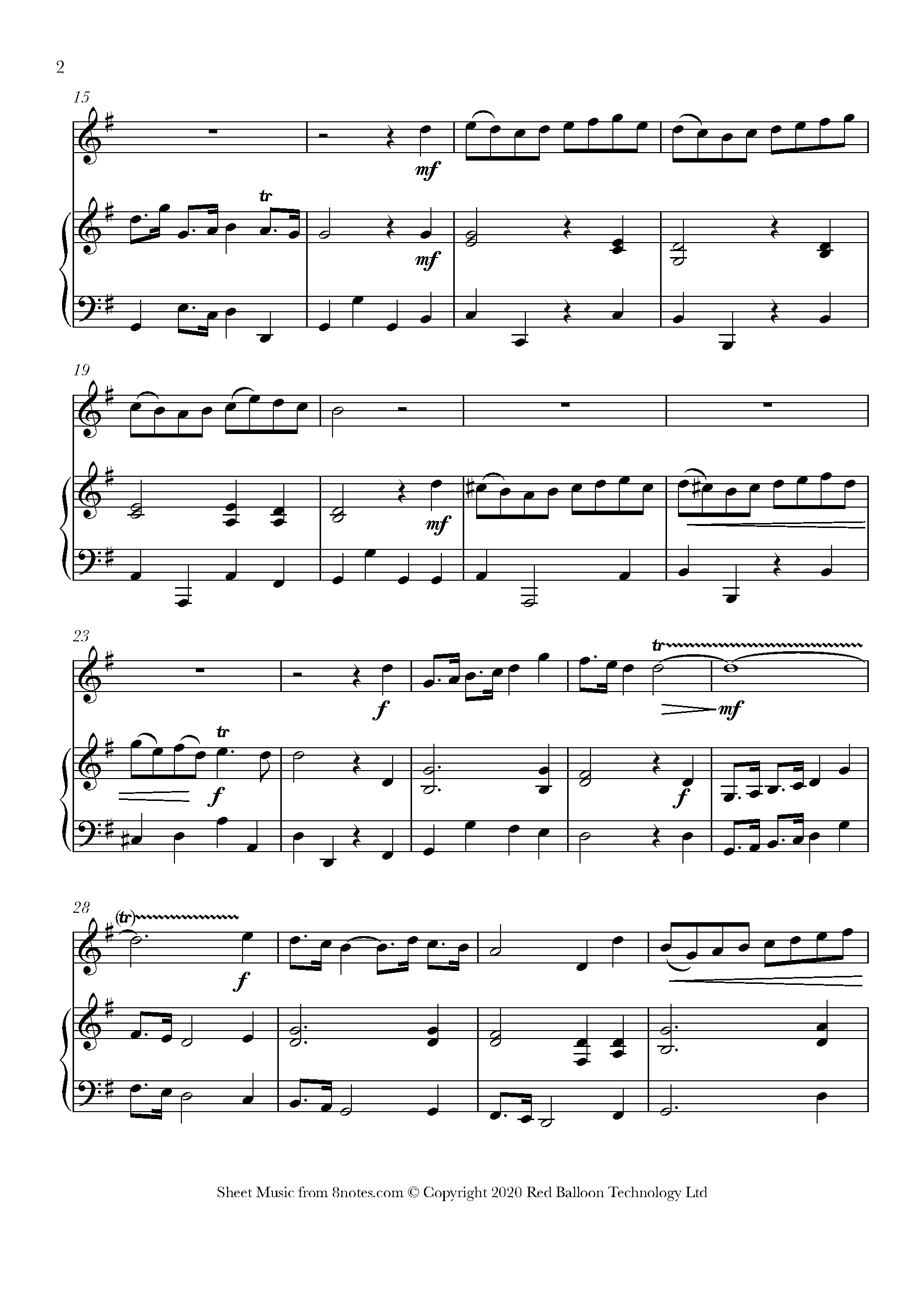 Maurice Greene Trumpet Tune Sheet music for Violin