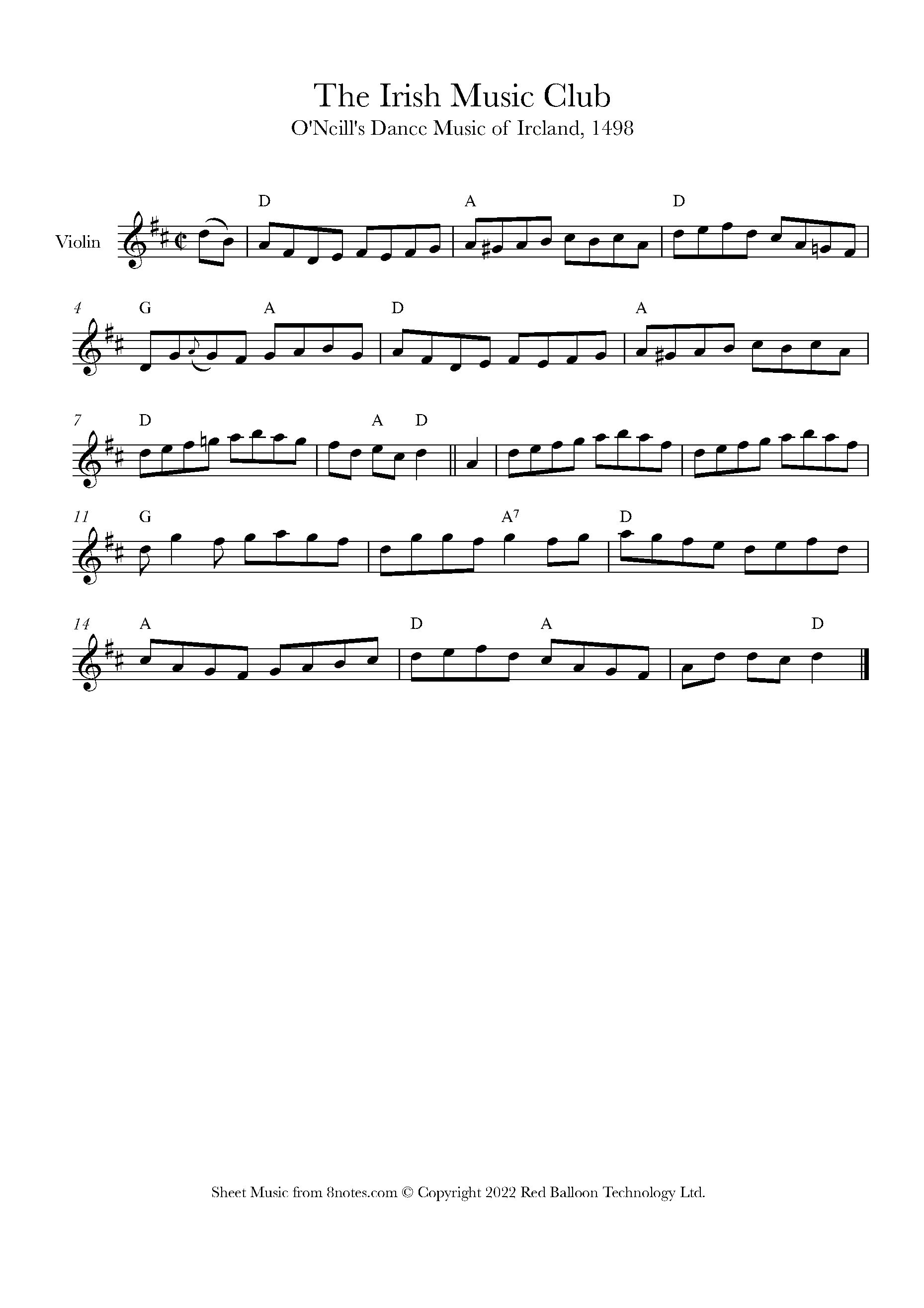 Irish Music Club (Irish Trad) Sheet music for Violin