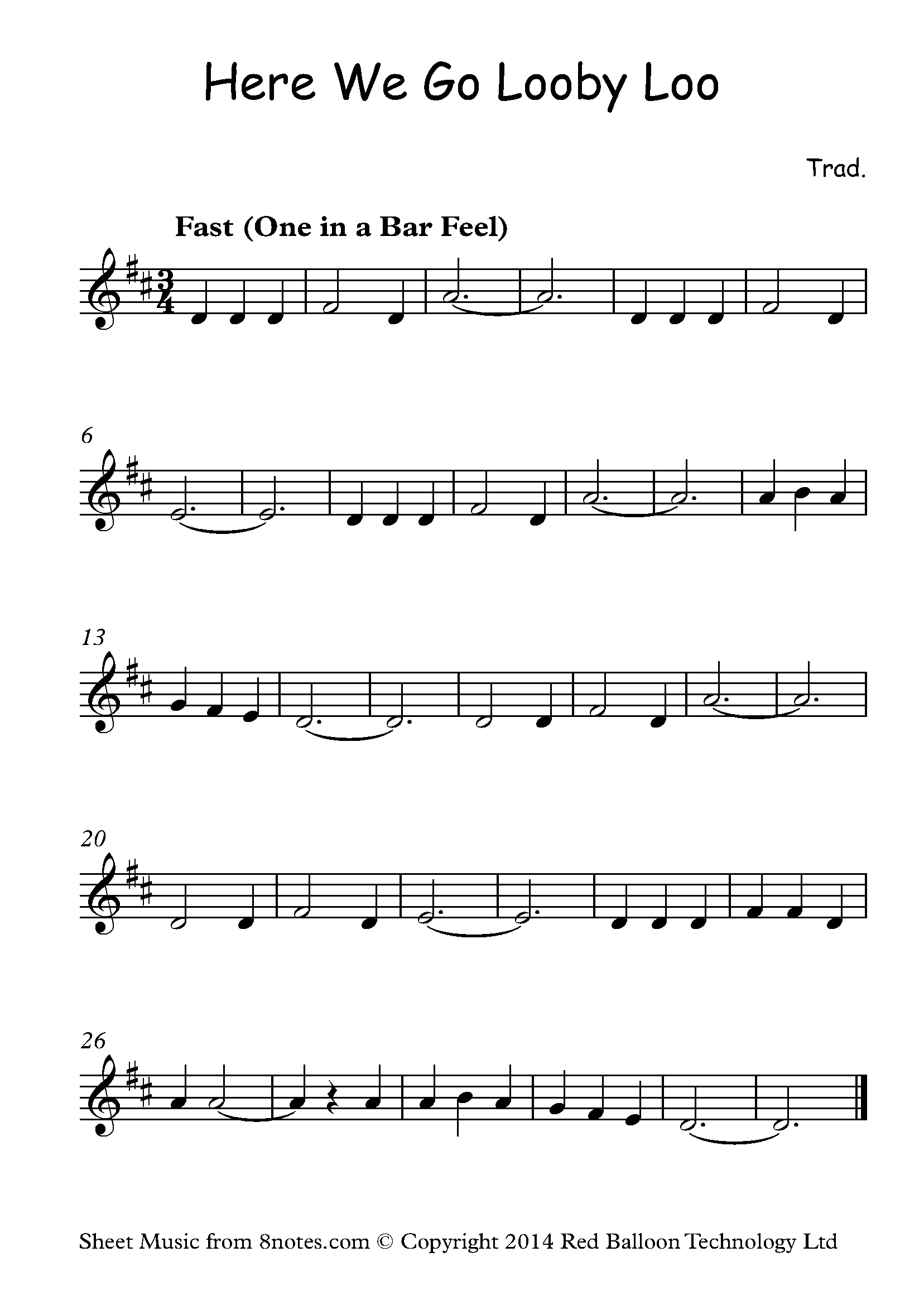 Here We Go Looby Loo Sheet Music For Violin 8notes Com Here We Go Looby Loo Sheet Music For Violin 8notes Com
