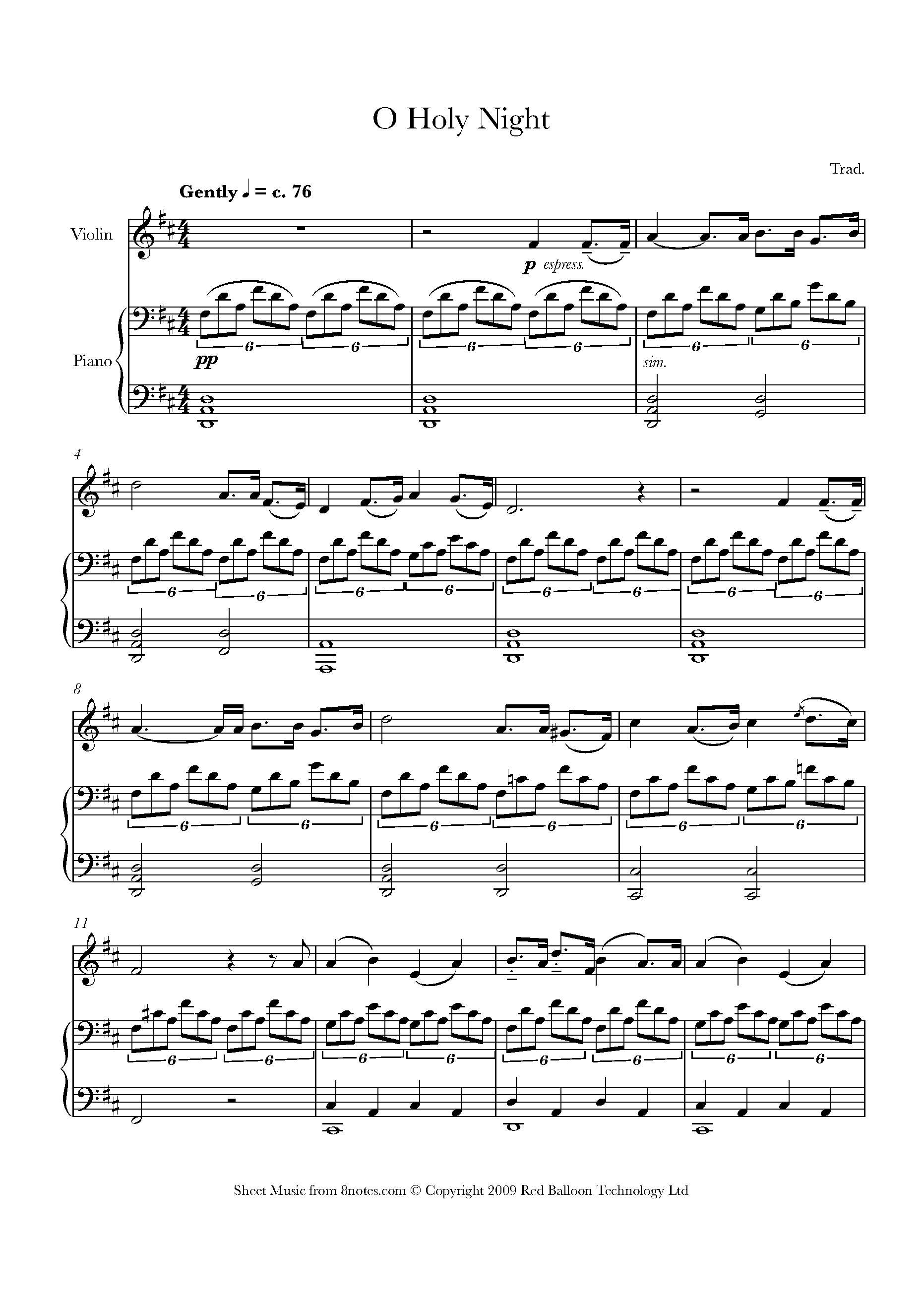 O Holy Night Chord Chart