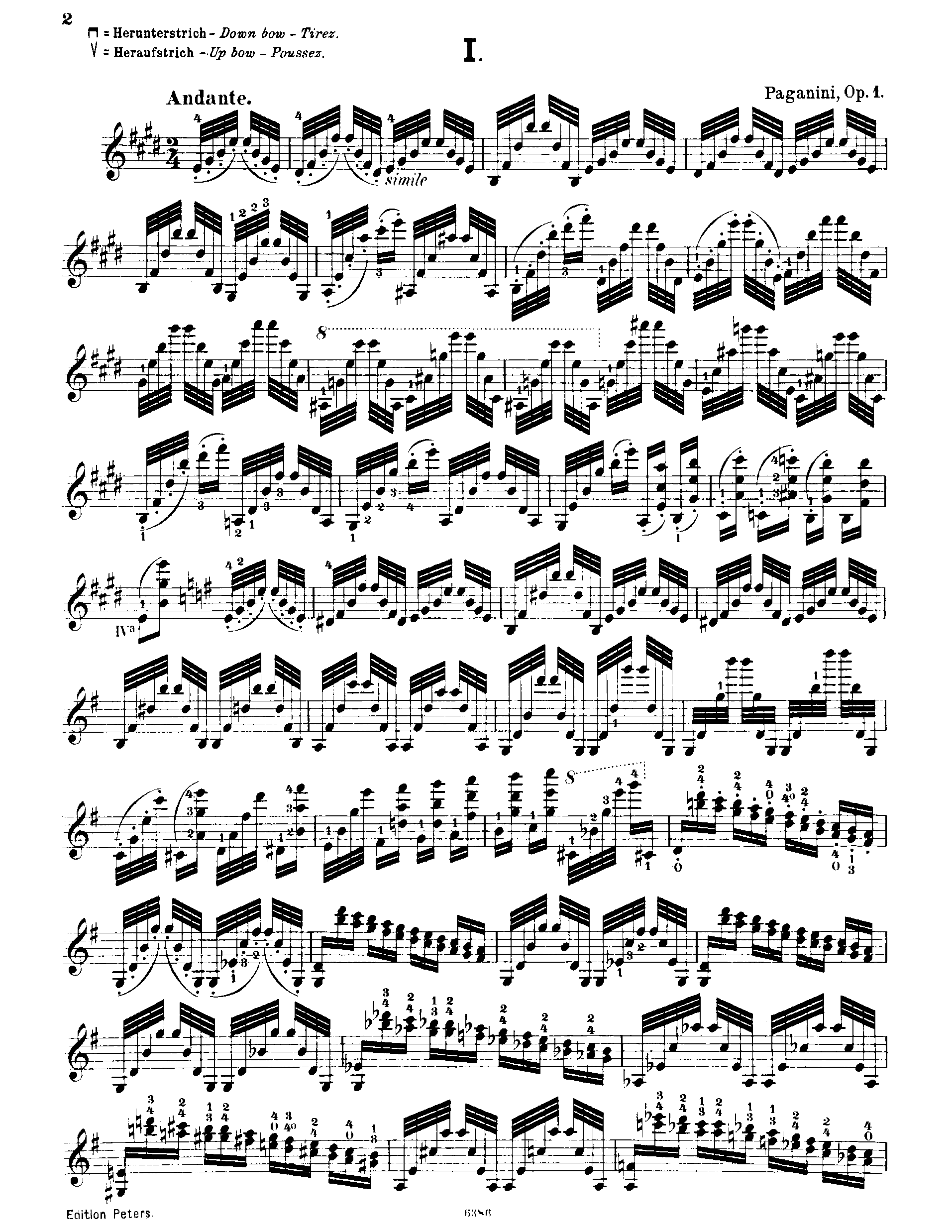 24 Caprices for Solo Violin, Op.1 by ﻿Niccolò Paganini Sheet Music arranged by 8notes.com for Violin - 1 of 48 pages