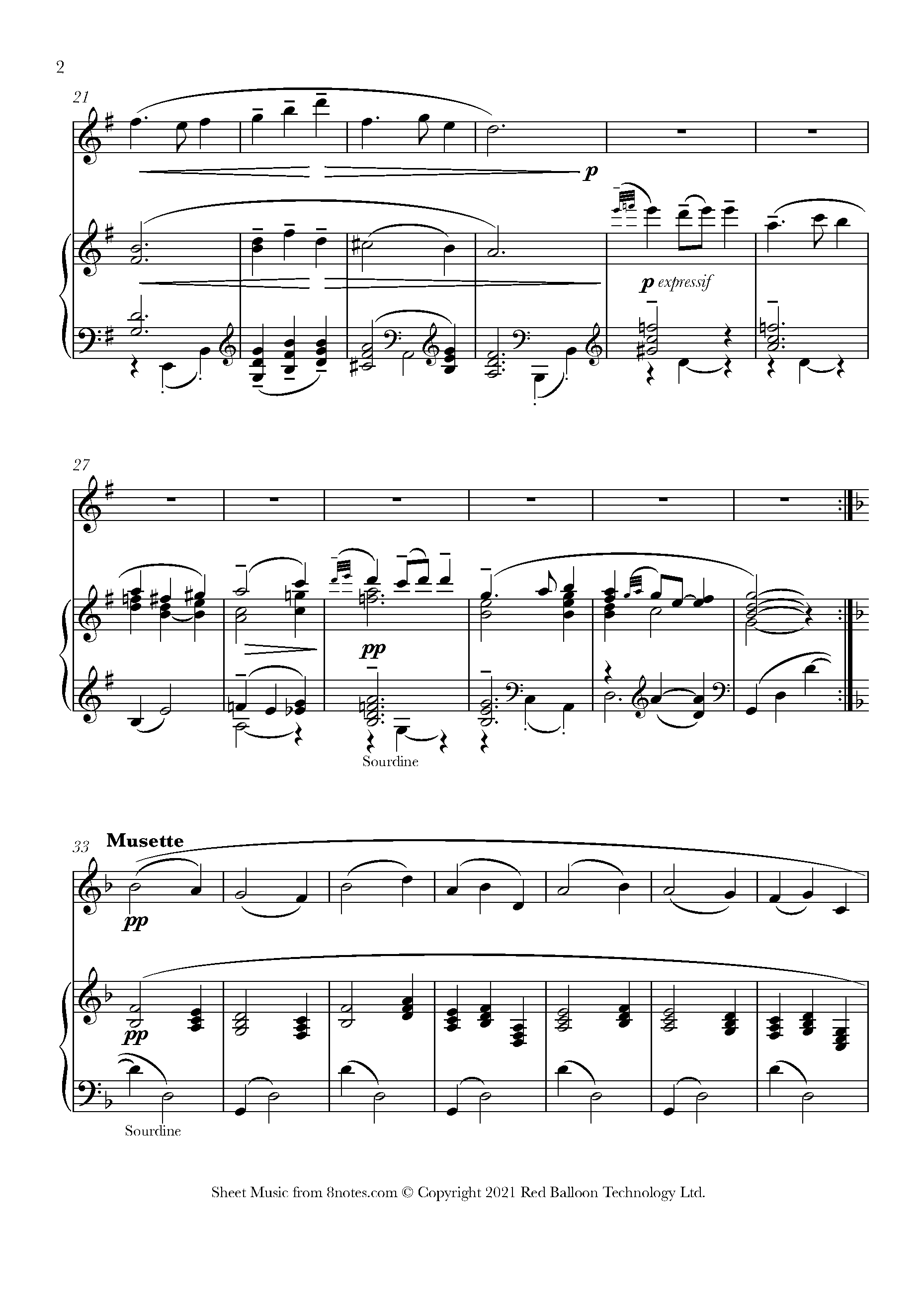 Ravel Le Tombeau de Couperin V. Menuet Sheet music for Violin