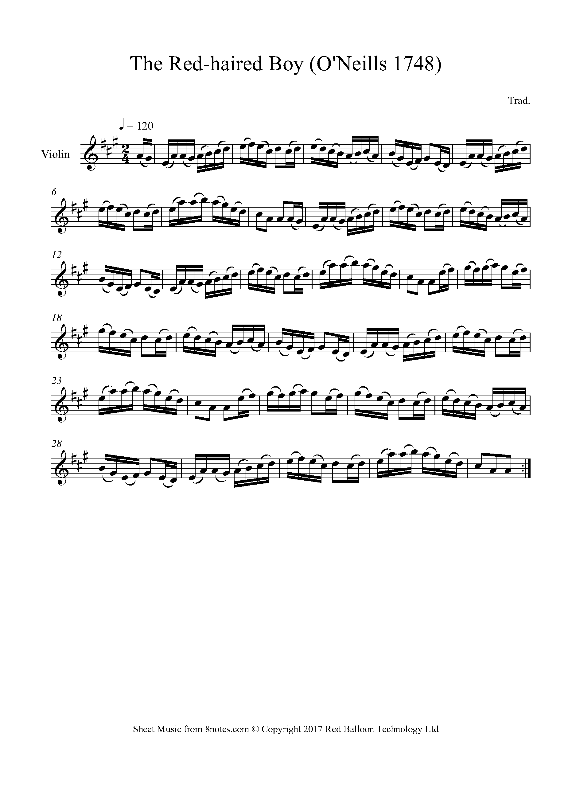 The Red-haired Boy (Irish Trad. O Neills 1748) Sheet music for Violin