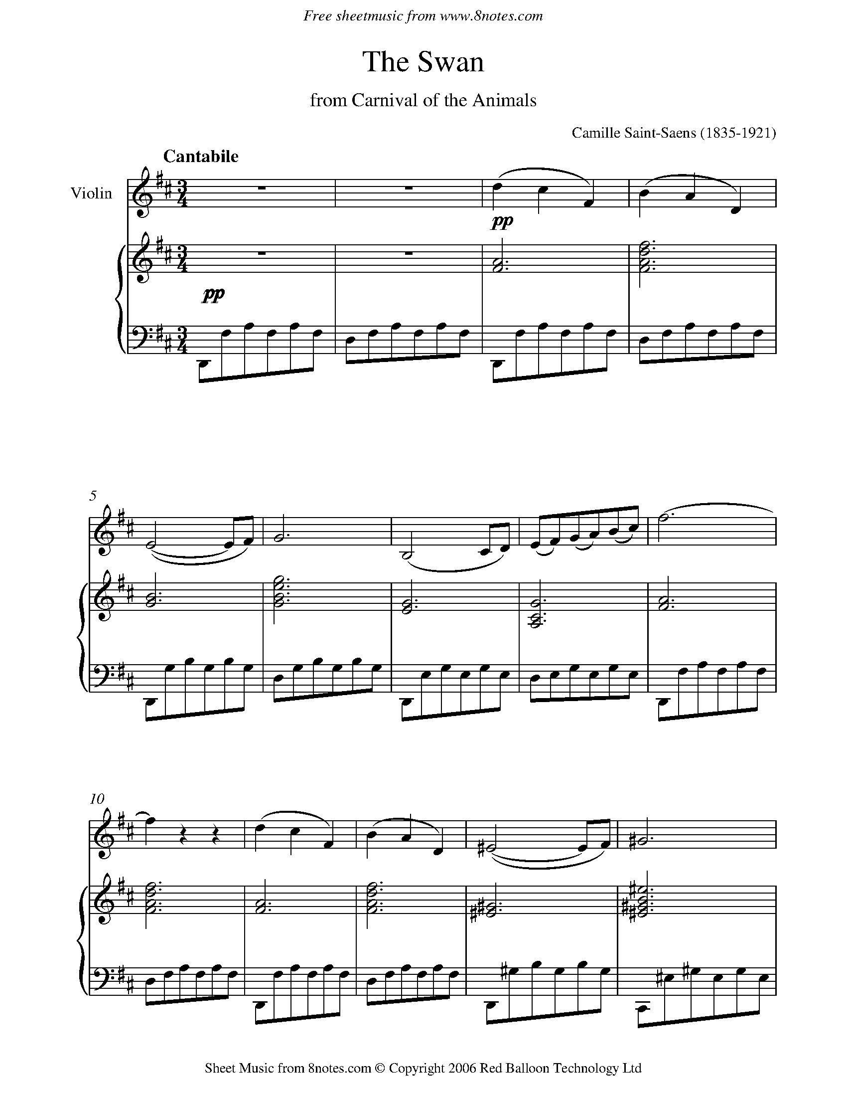 The swan violin and piano cheap
