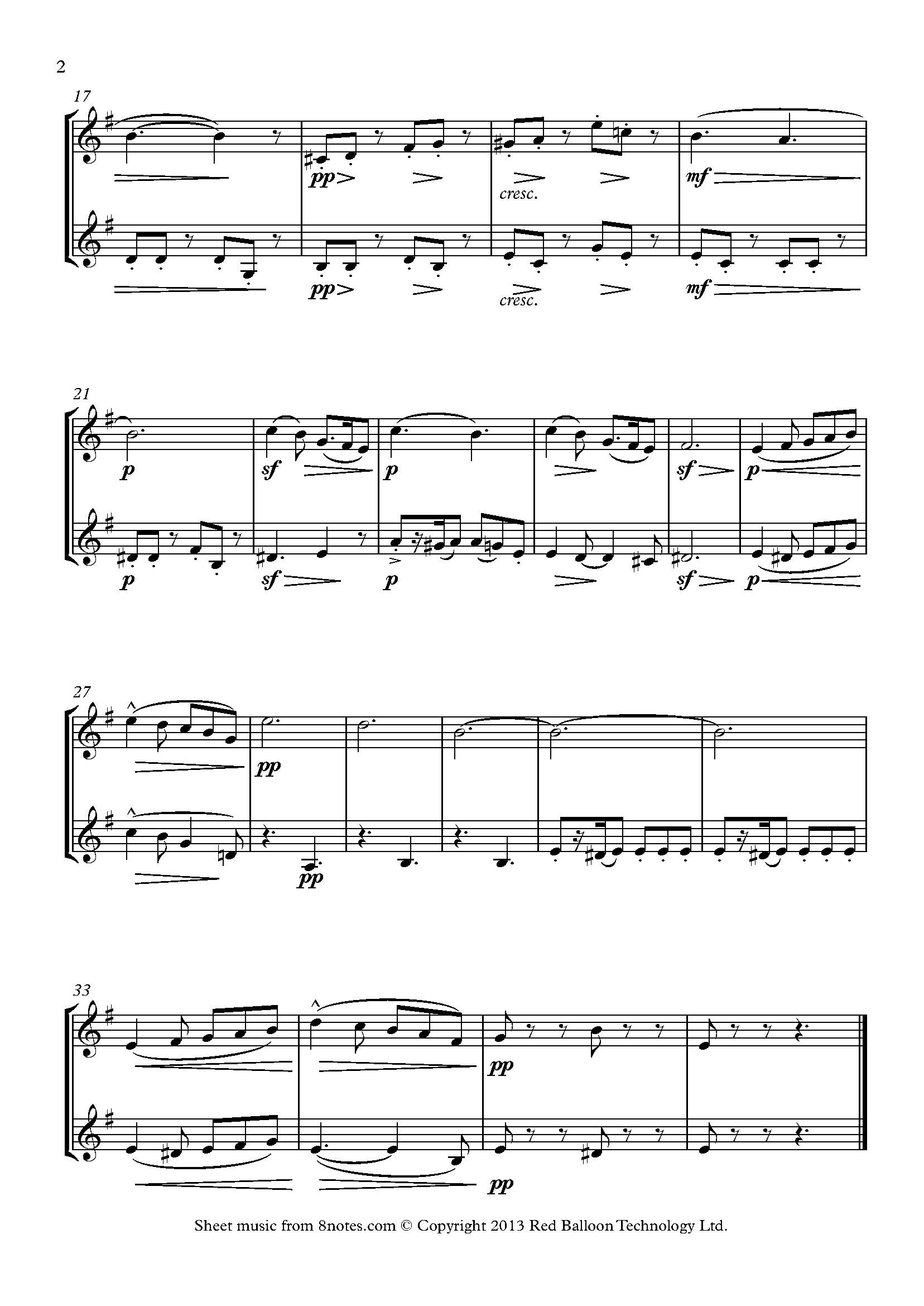 Elgar Serenade for String Orchestra Main Theme Sheet music for Violin