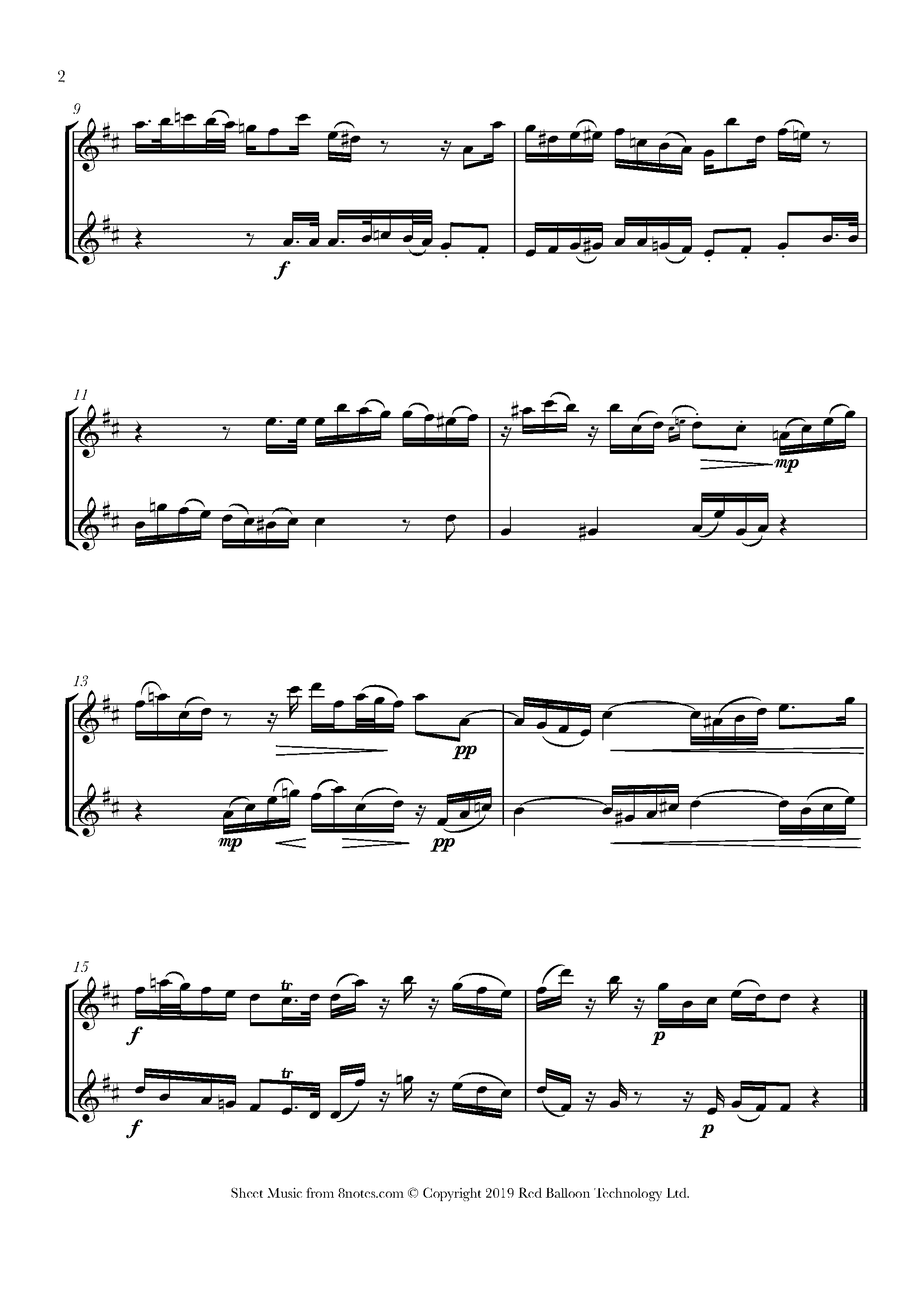 Bach Duet for Two Wq.142 (H.636) Sheet music for Violin