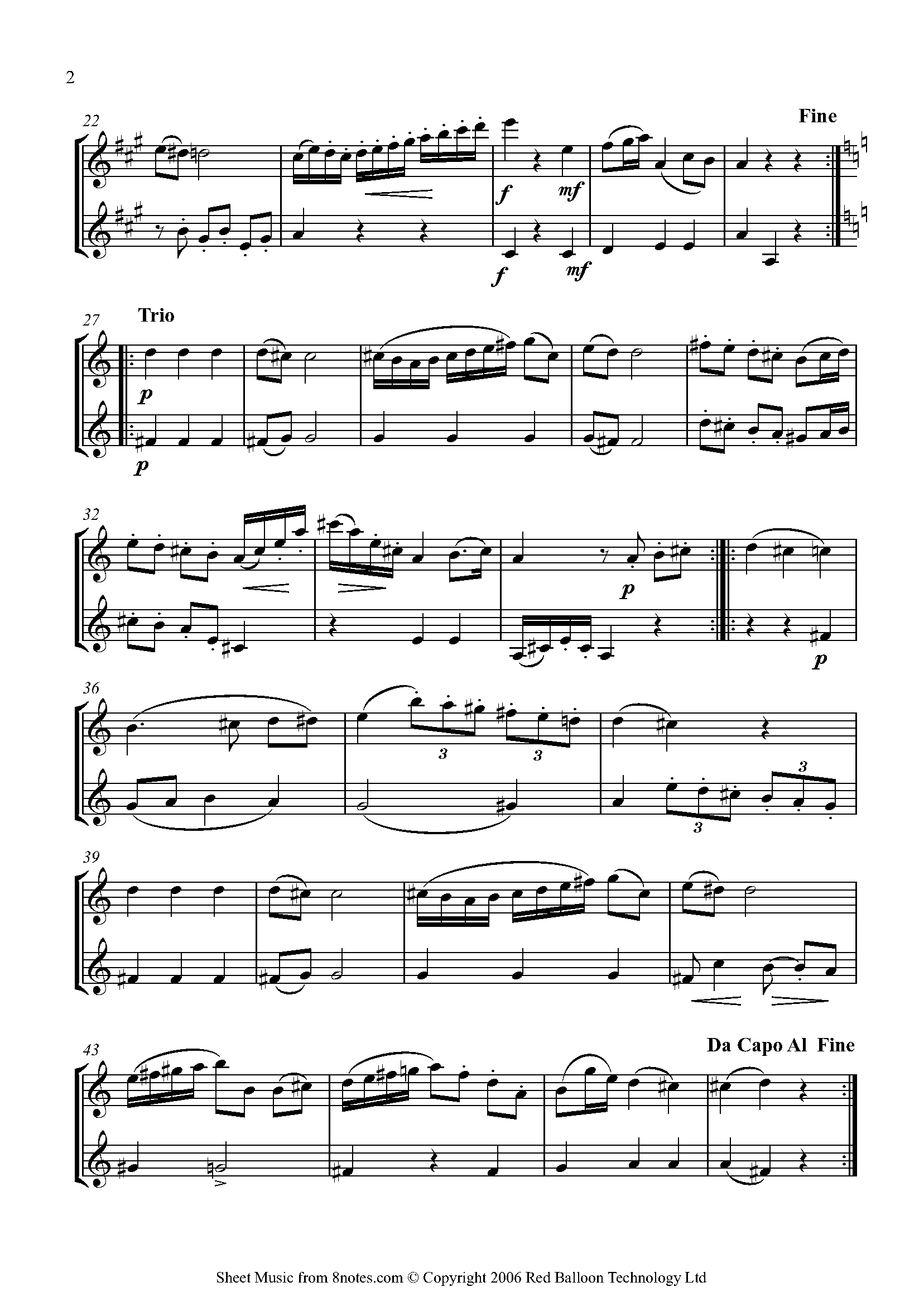 Mozart Twelve Duets k.487 No.6 Sheet music for Violin Duet