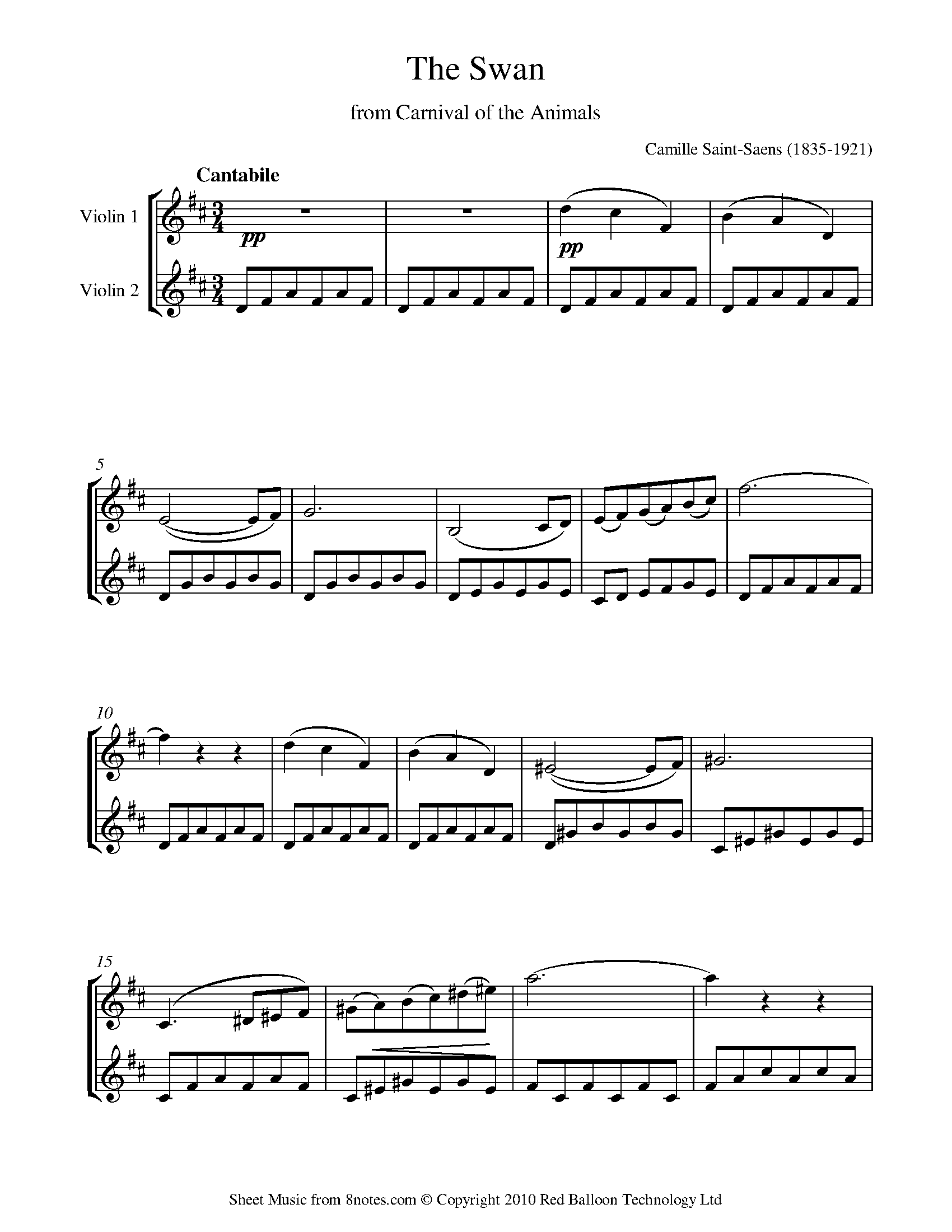 The swan violin and piano hotsell