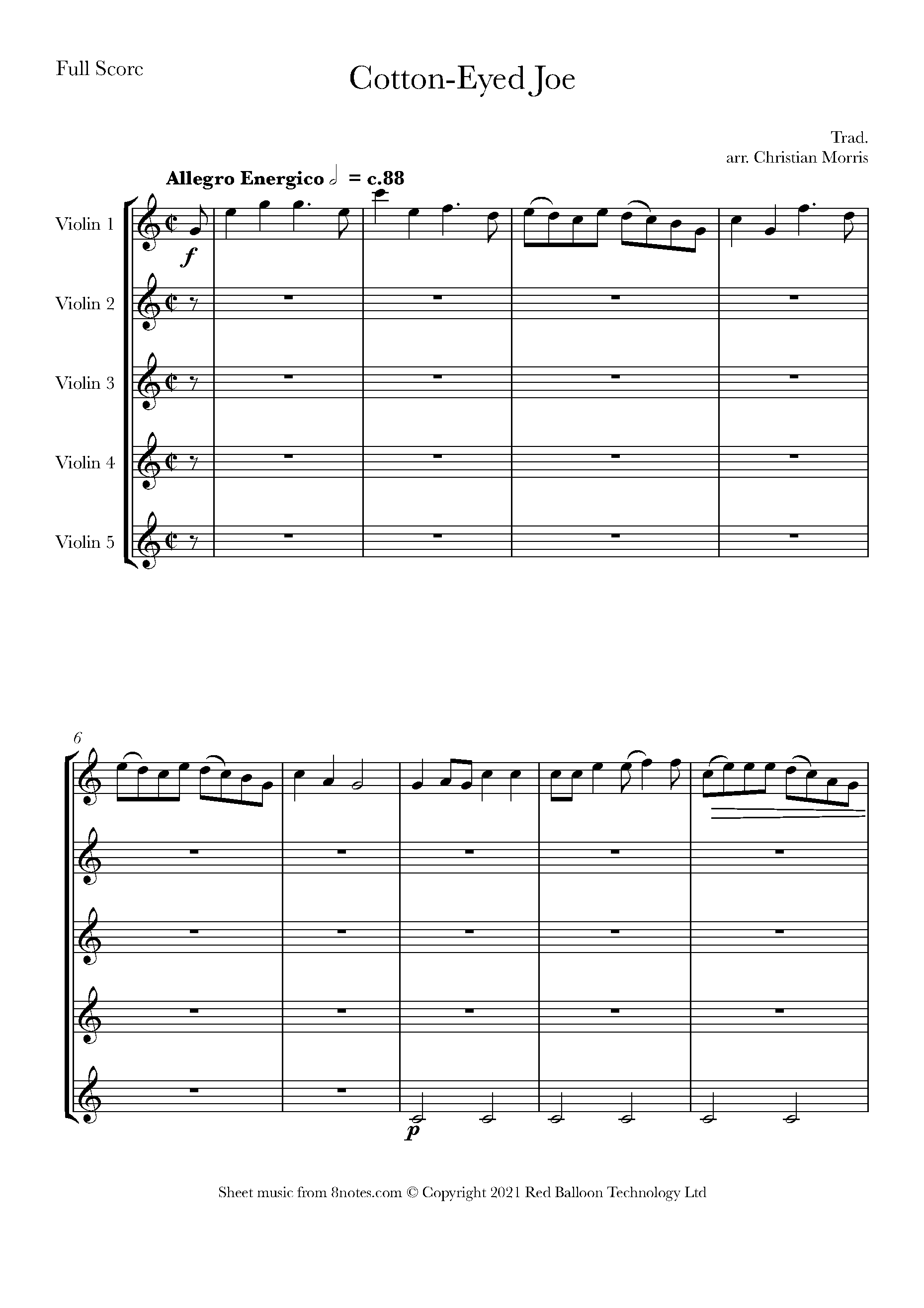 CottonEyed Joe Sheet music for Violin Ensemble