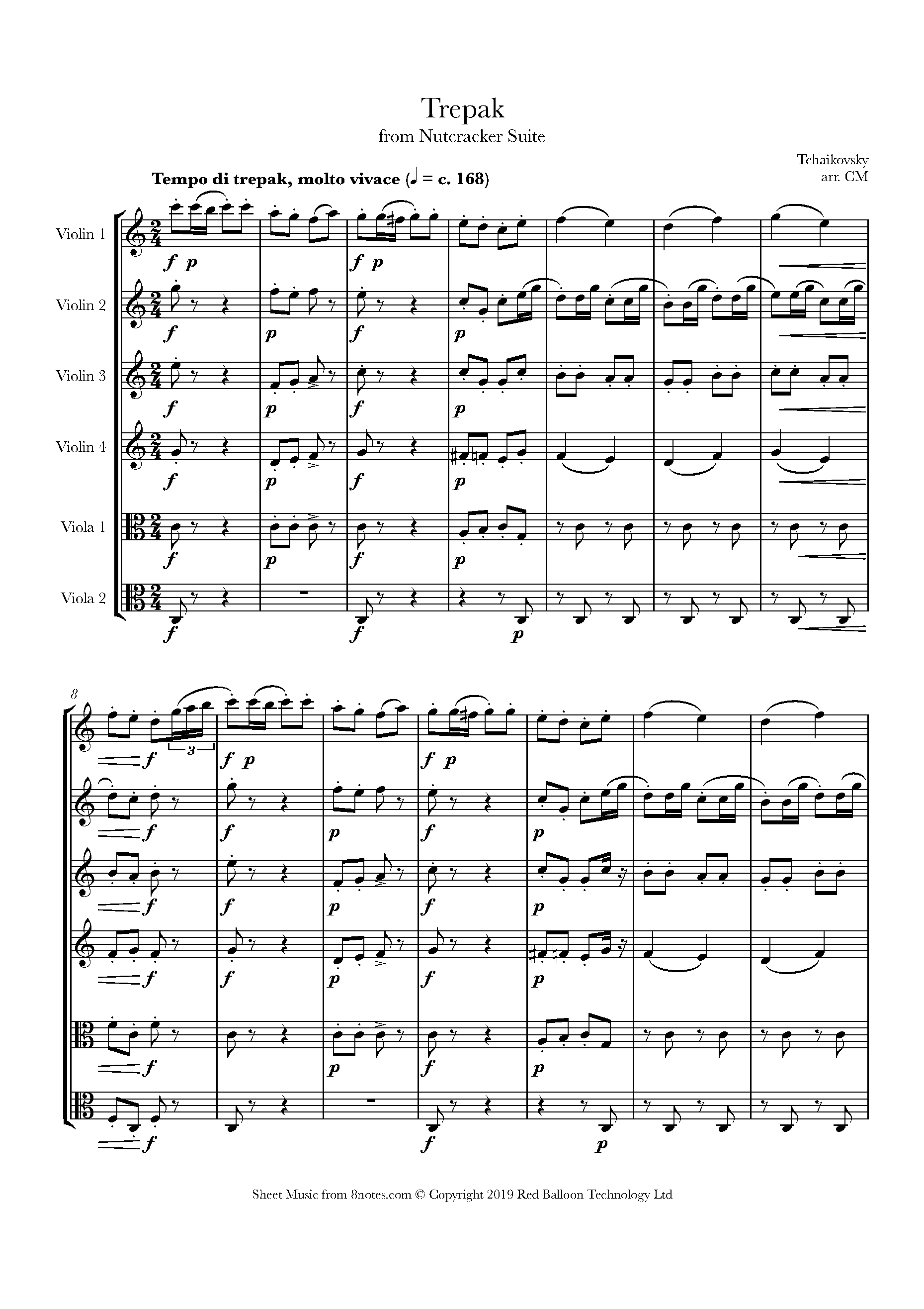 Tchaikovsky Trepak from Nutcracker Suite, Op. 71a IV. Sheet music for