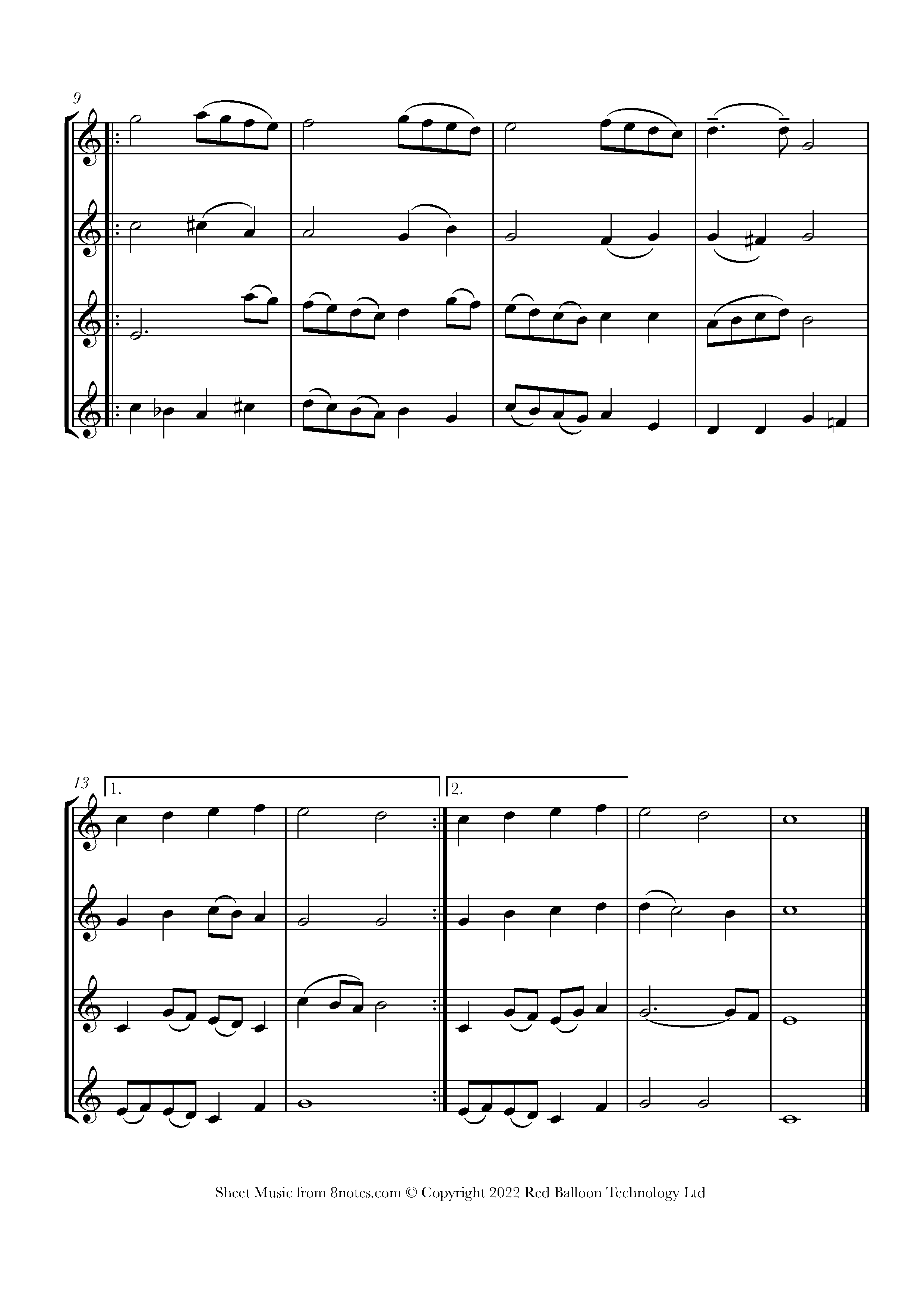 Angels We Have Heard on High Sheet music for Violin Quartet