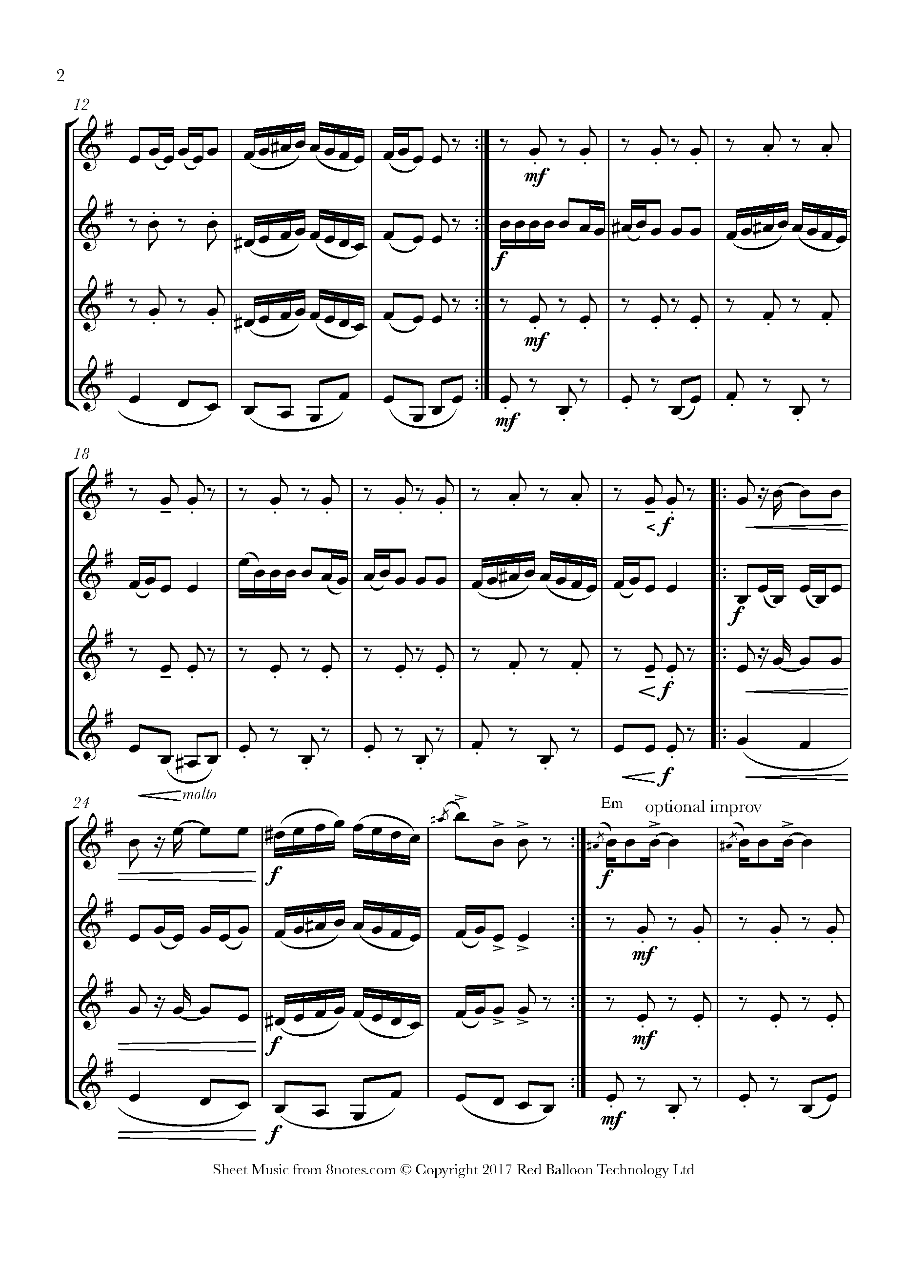 Broyges Tantz (Klezmer) Sheet music for Violin Quartet
