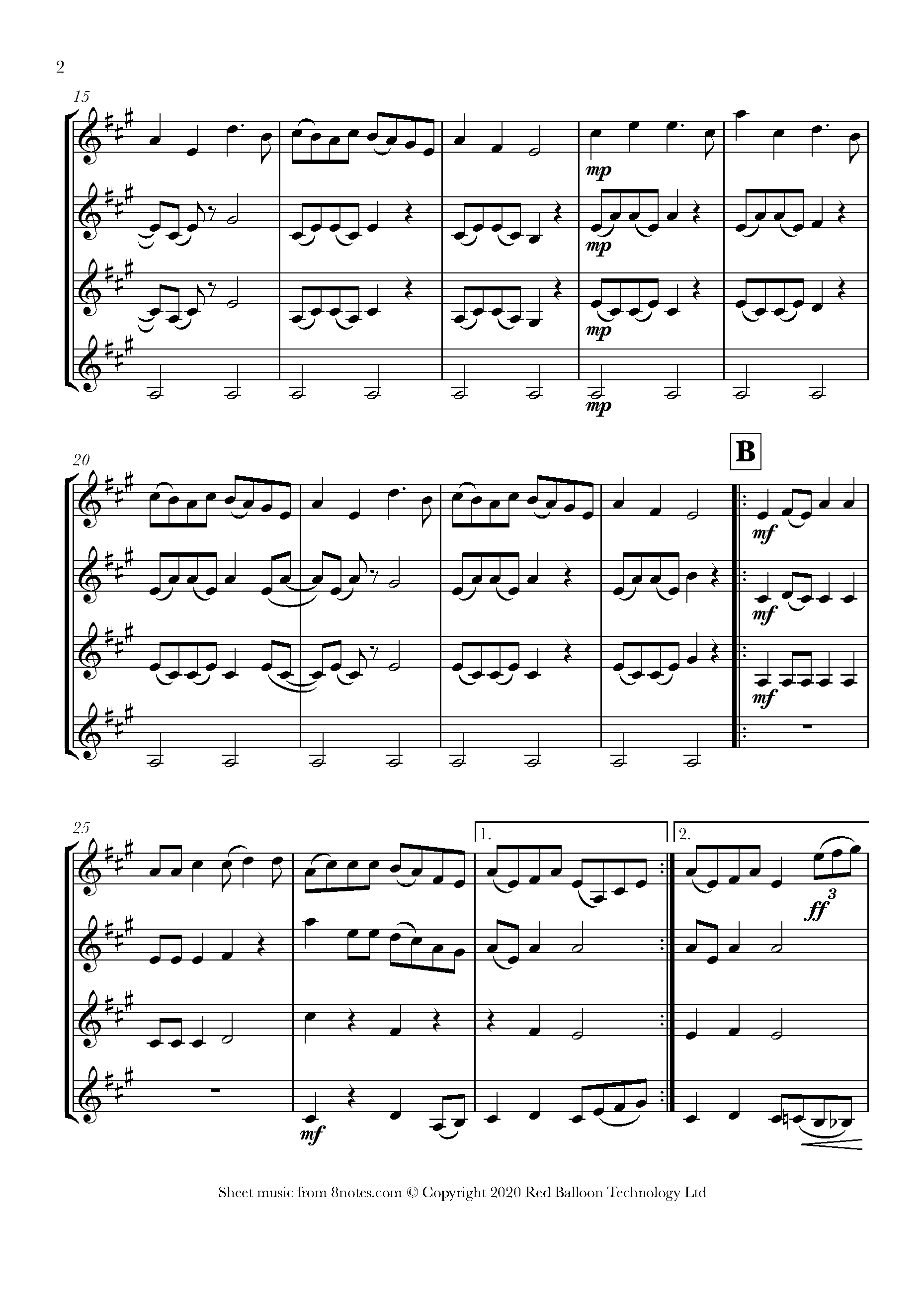 CottonEyed Joe Sheet music for Violin Quartet