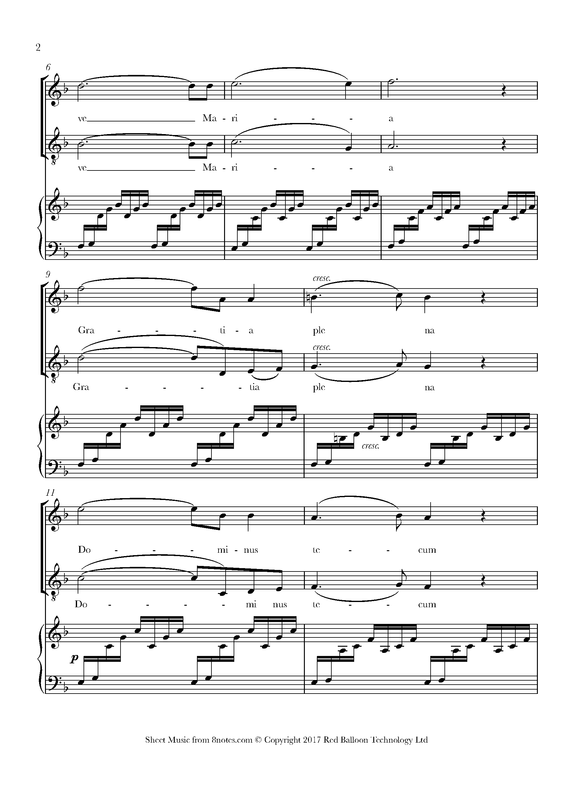 Gounod Ave Maria Sheet music for Vocal Duet