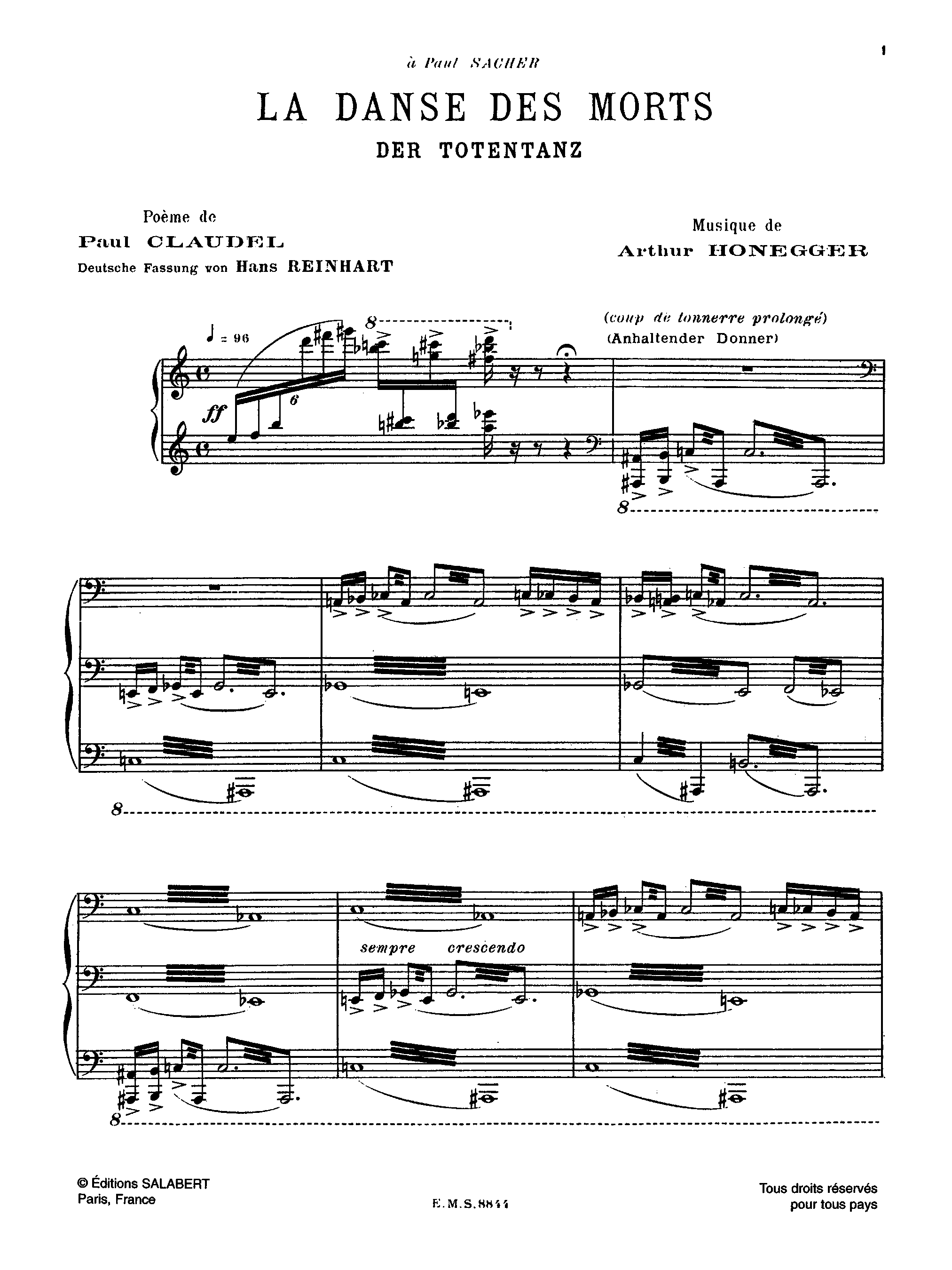 La danse des morts, H.131 by Arthur Honegger Sheet Music arranged by 8notes.com for Vocal Score - 1 of 106 pages