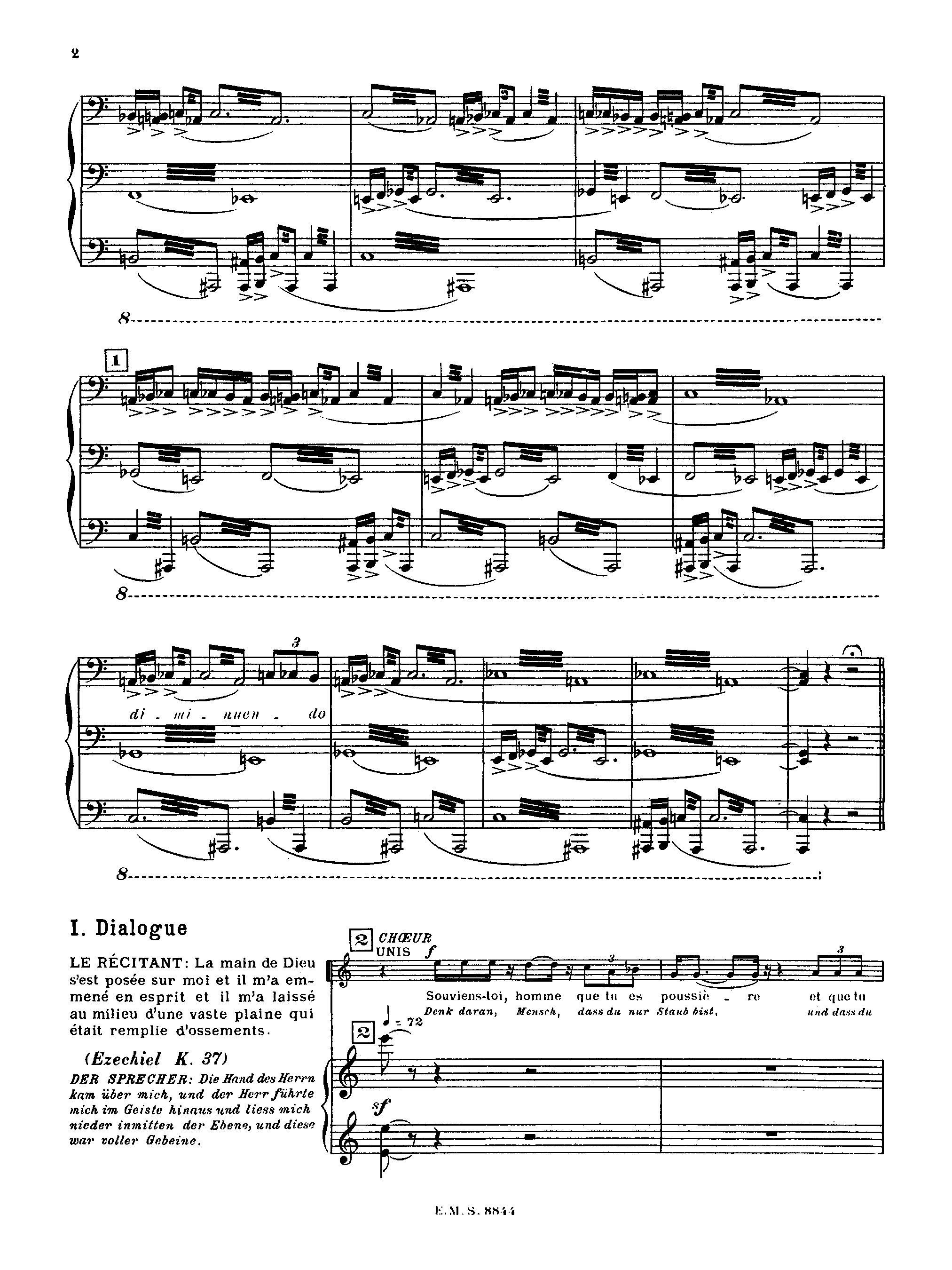 La danse des morts, H.131 by Arthur Honegger Sheet Music arranged by 8notes.com for Vocal Score - 1 of 106 pages