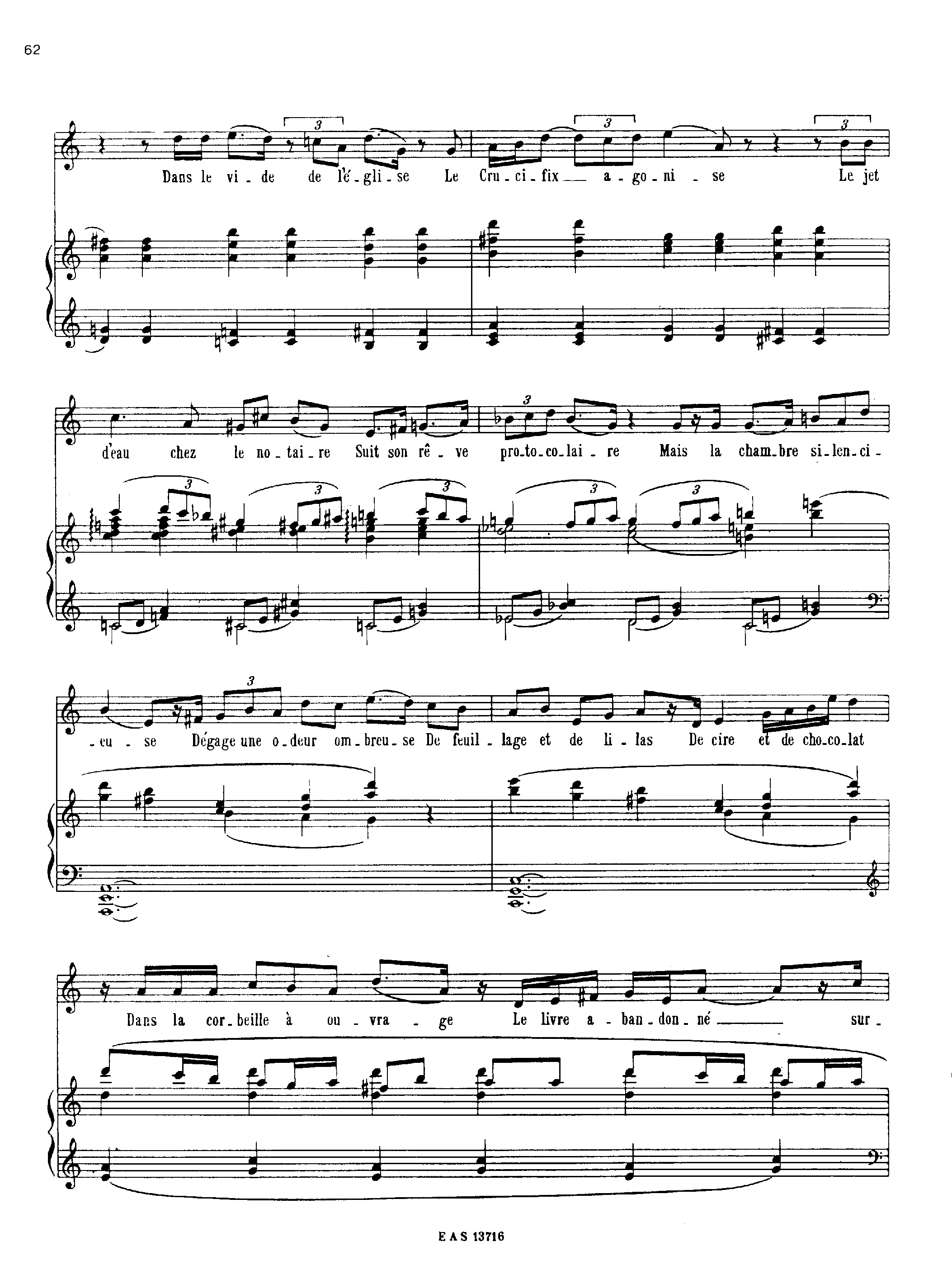 3 Poemes de Claudel, H.138 by Arthur Honegger Sheet Music arranged by 8notes.com for Voice - 1 of 10 pages