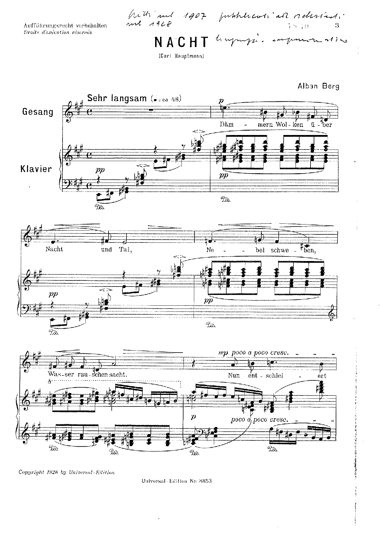 7 Fruhe Lieder by Alban Berg Sheet Music arranged by 8notes.com for Voice - 1 of 31 pages