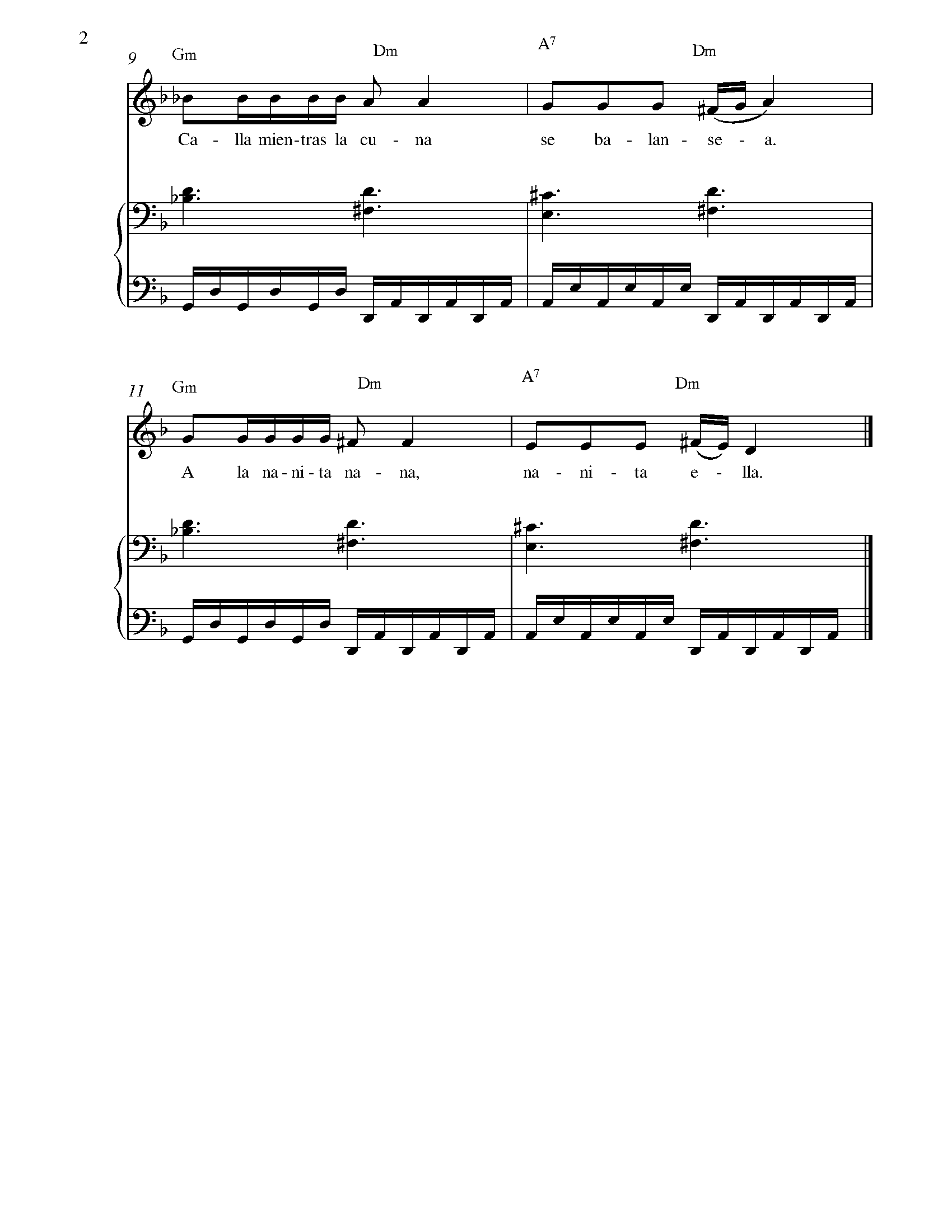 A La Nanita Nana (Spanish Traditional) Sheet music for Voice - 8notes.com