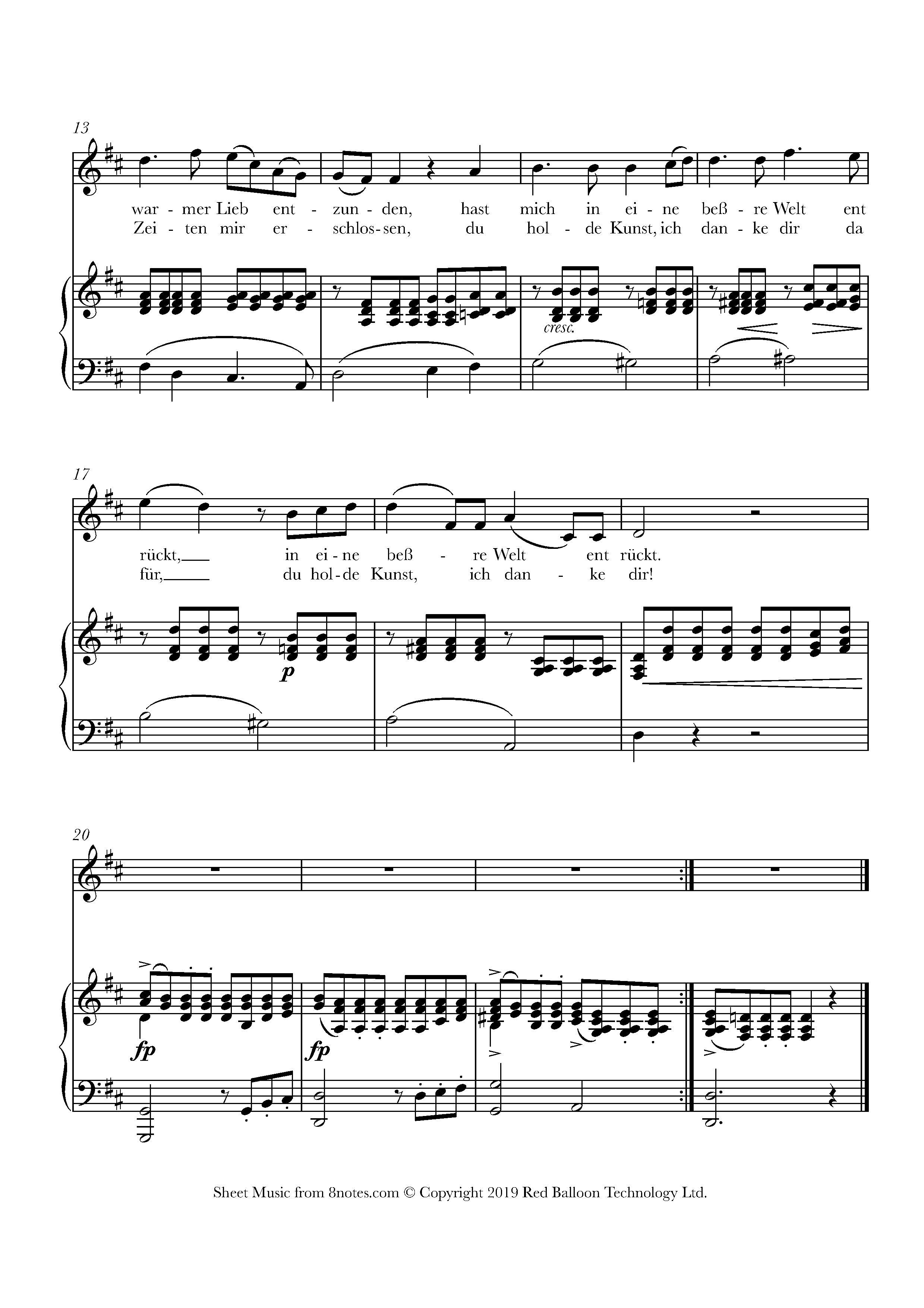 An die Musik Voice and Piano Sheet Music 