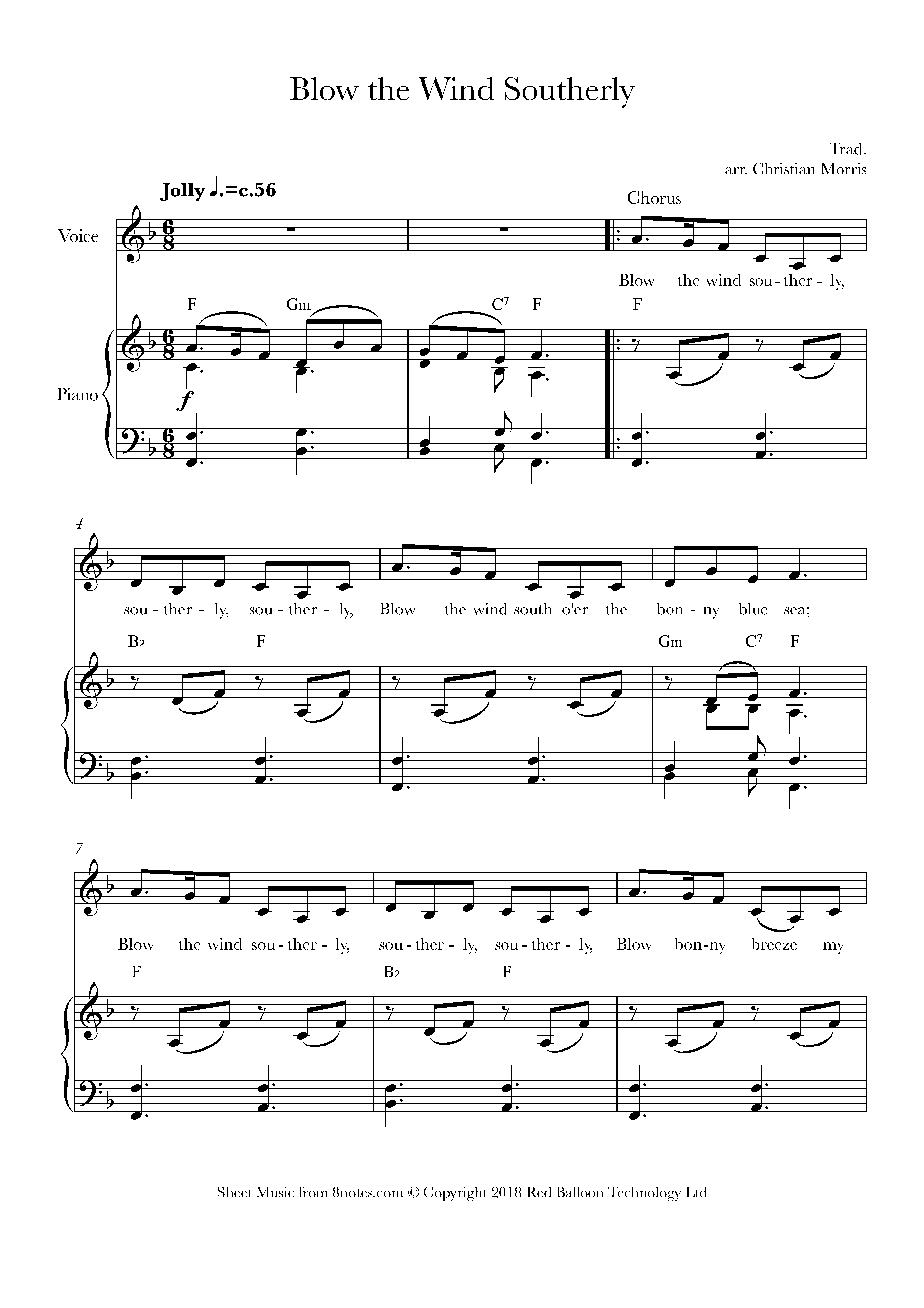 Blow the Wind Southerly Sheet music for Voice Blow the Wind Southerly Sheet music for Voice