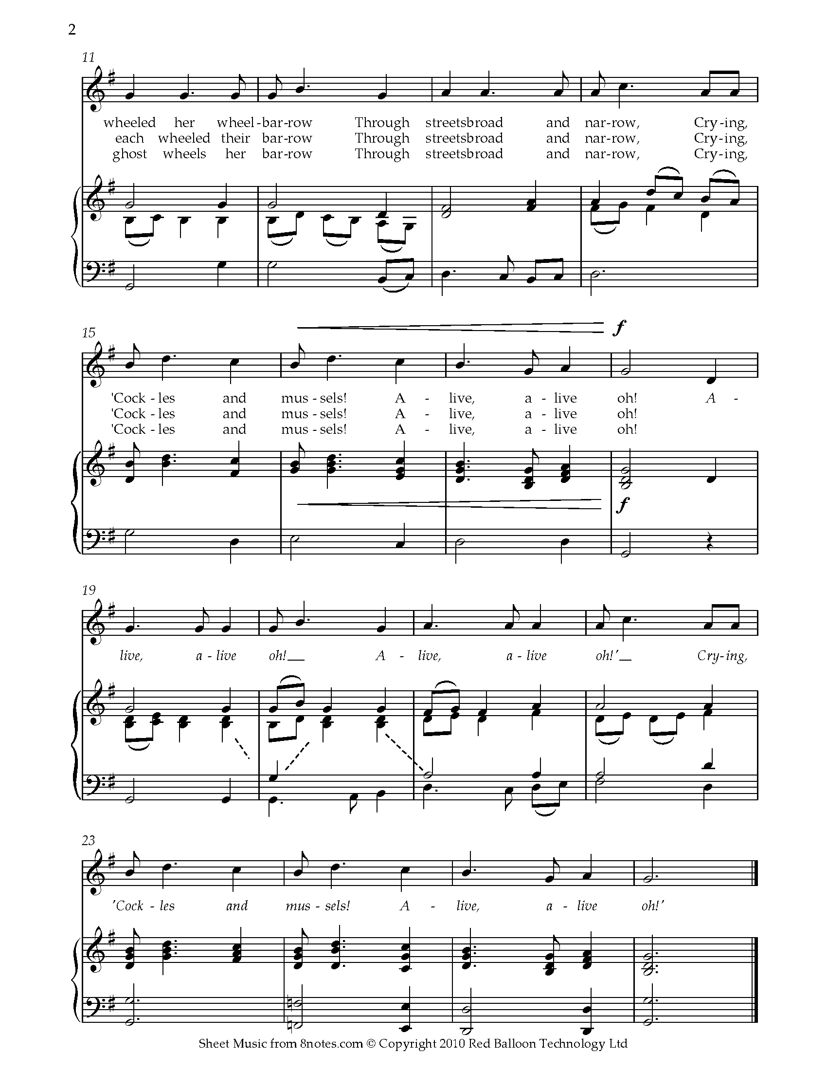 Cockles and Mussels (Molly Malone) Sheet music for Voice
