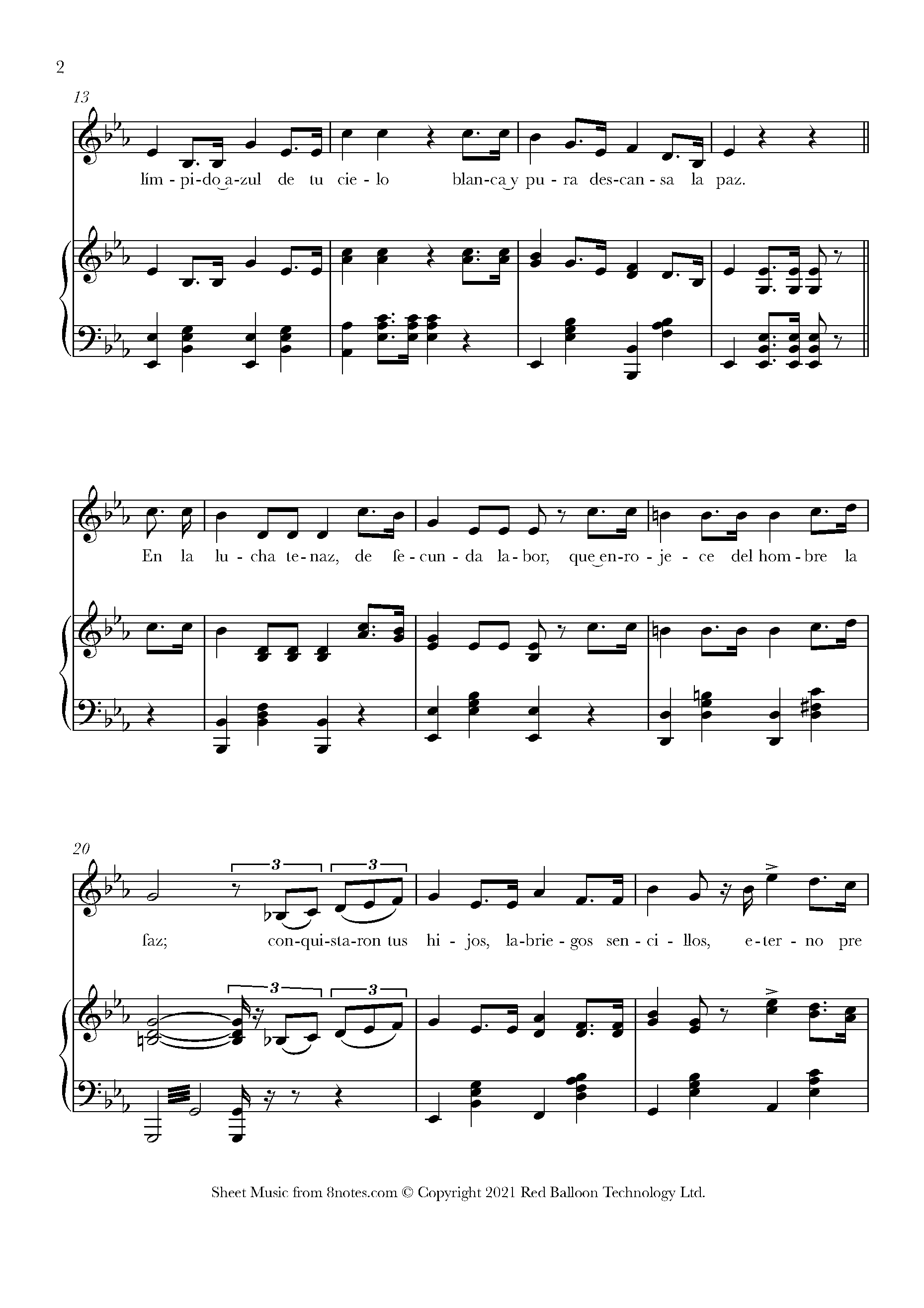 Himno Nacional de Costa Rica (Costa Rican National Anthem) Sheet music