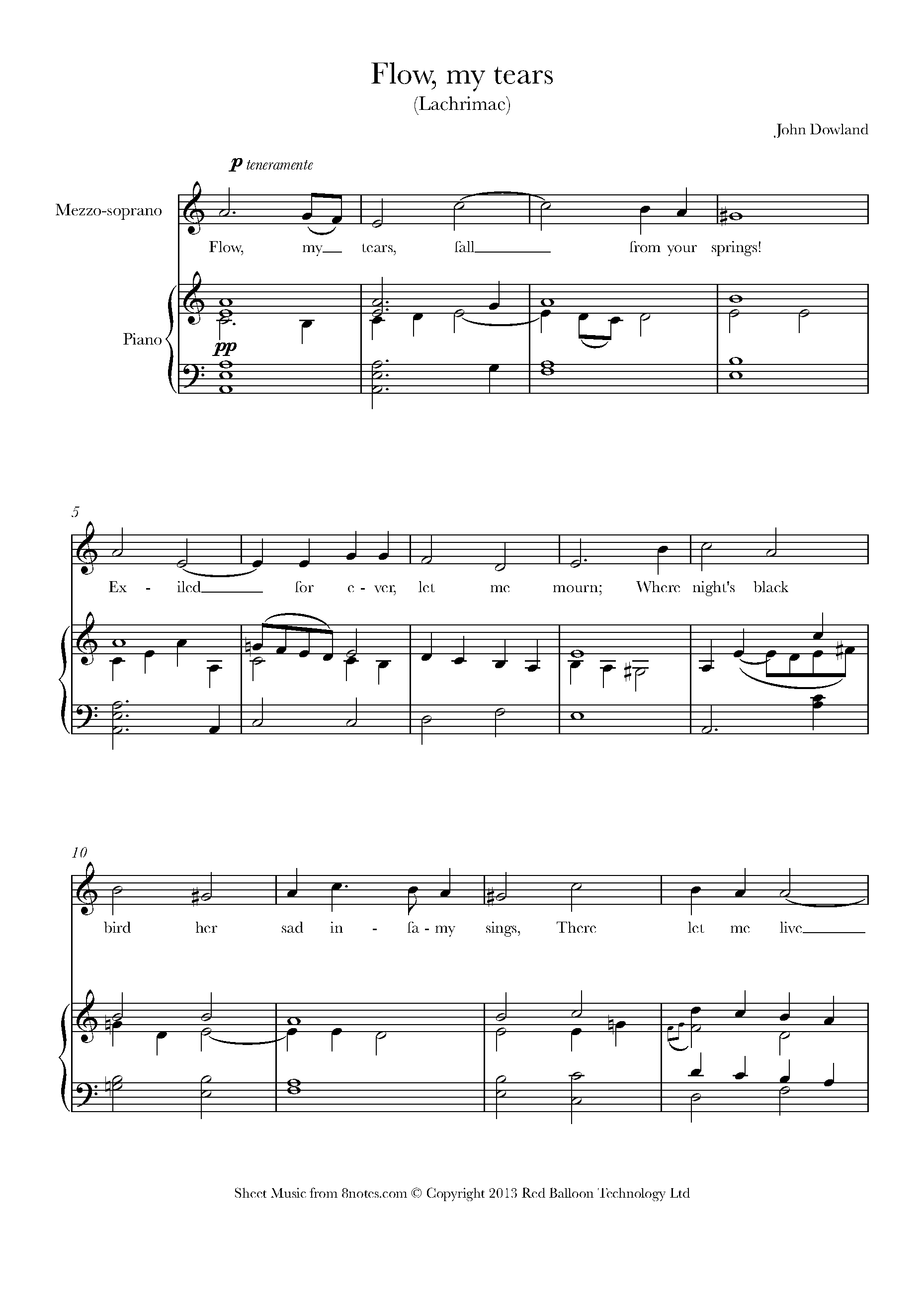 Dowland  Flow, my tears (Lachrimae) (Voice)