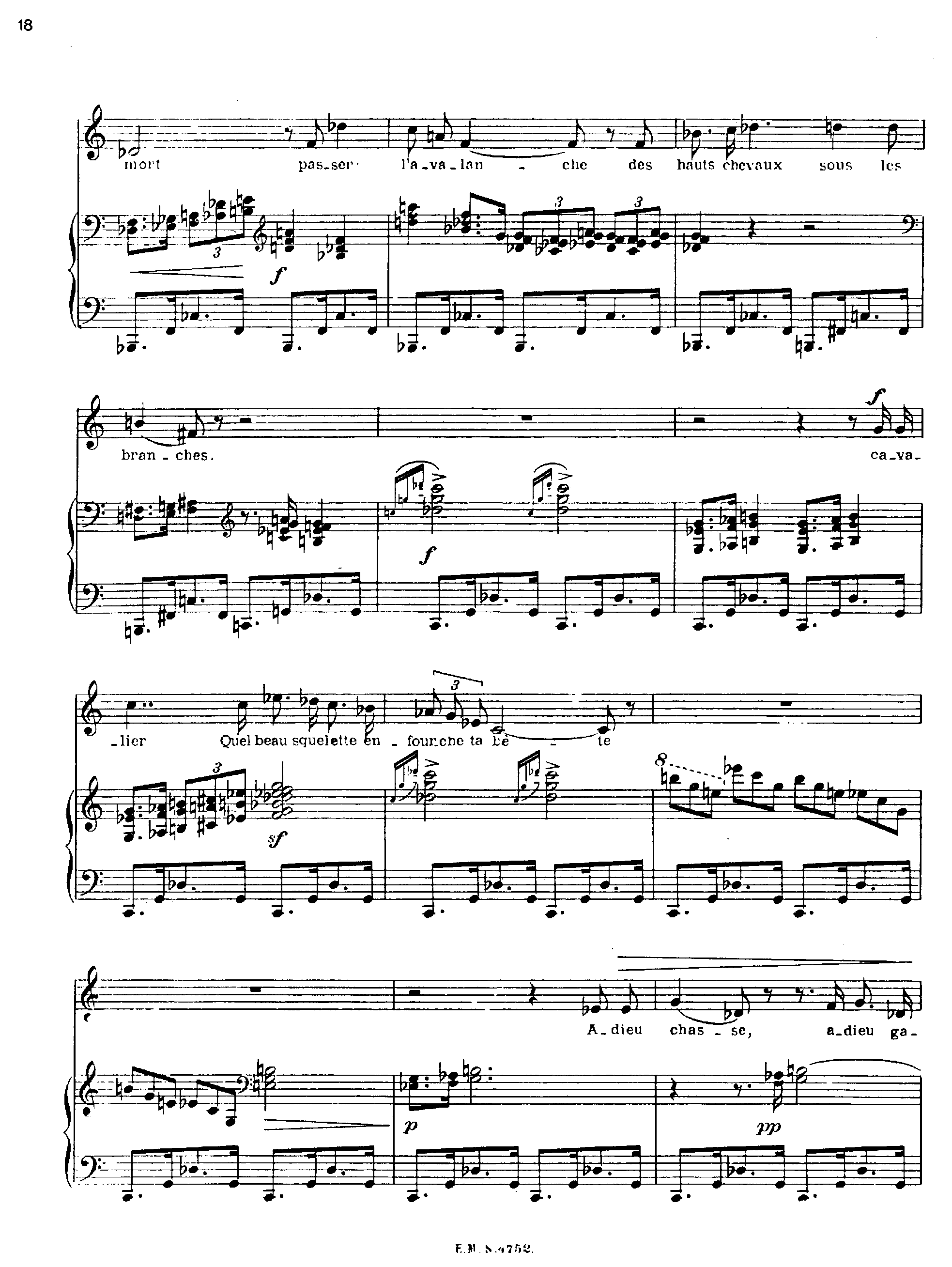 3 Poemes de Paul Fort, H.9 by Arthur Honegger Sheet Music arranged by 8notes.com for Voice - 1 of 9 pages