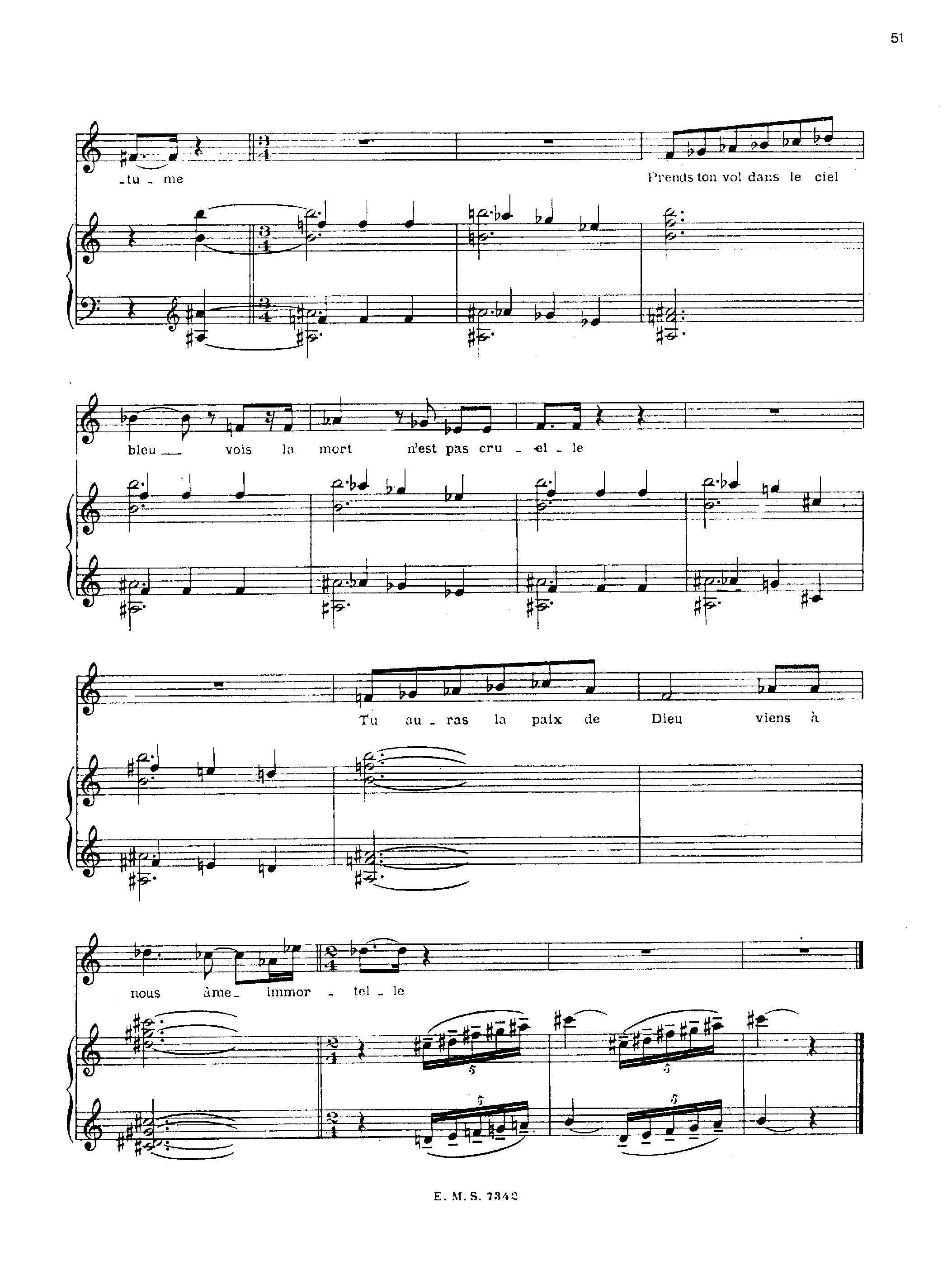 3 Chansons de 'La petite sirene', H.63 by Arthur Honegger Sheet Music arranged by 8notes.com for Voice - 1 of 5 pages