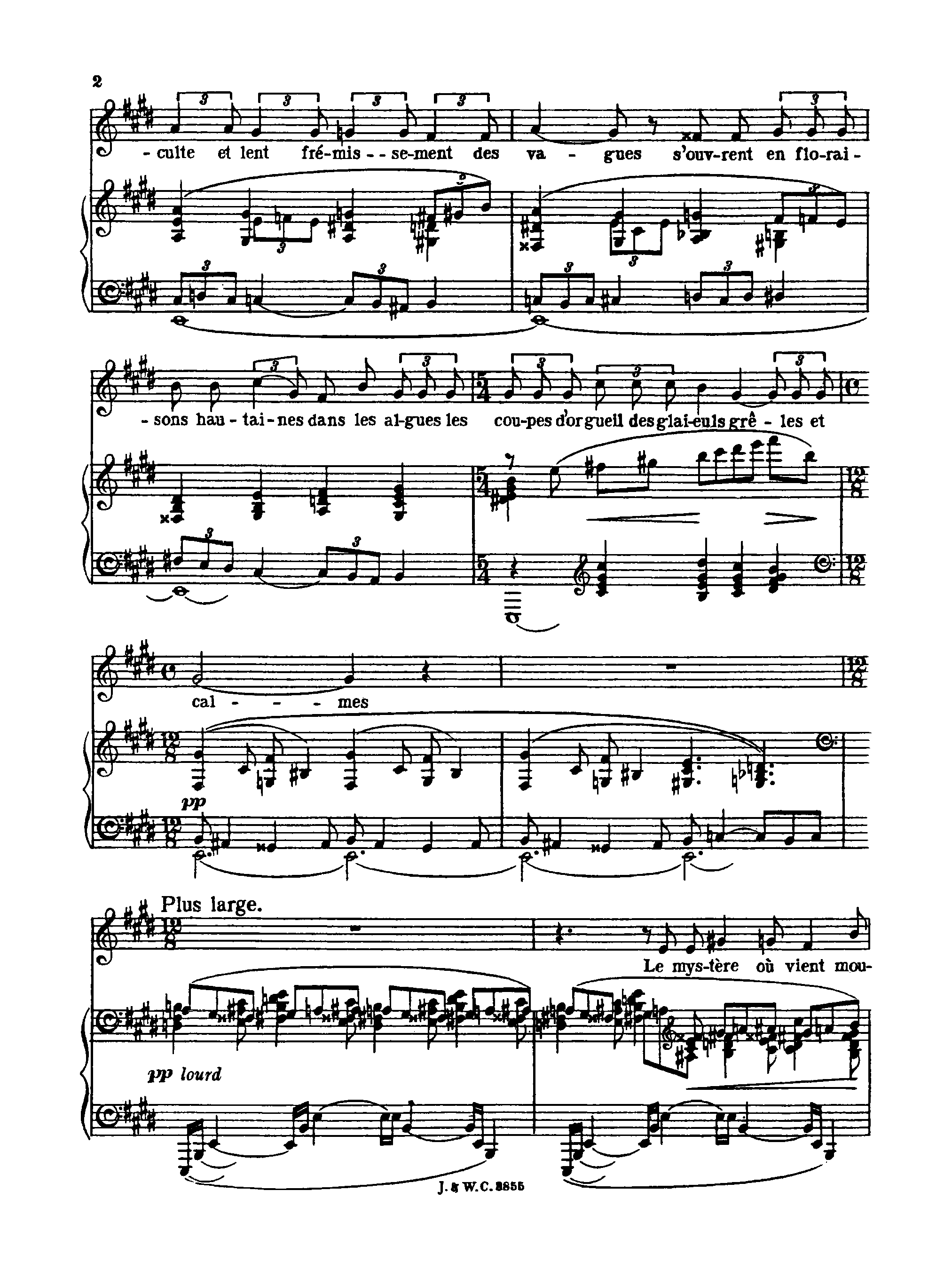 4 Poemes, H.7 by Arthur Honegger Sheet Music arranged by 8notes.com for Voice - 1 of 13 pages