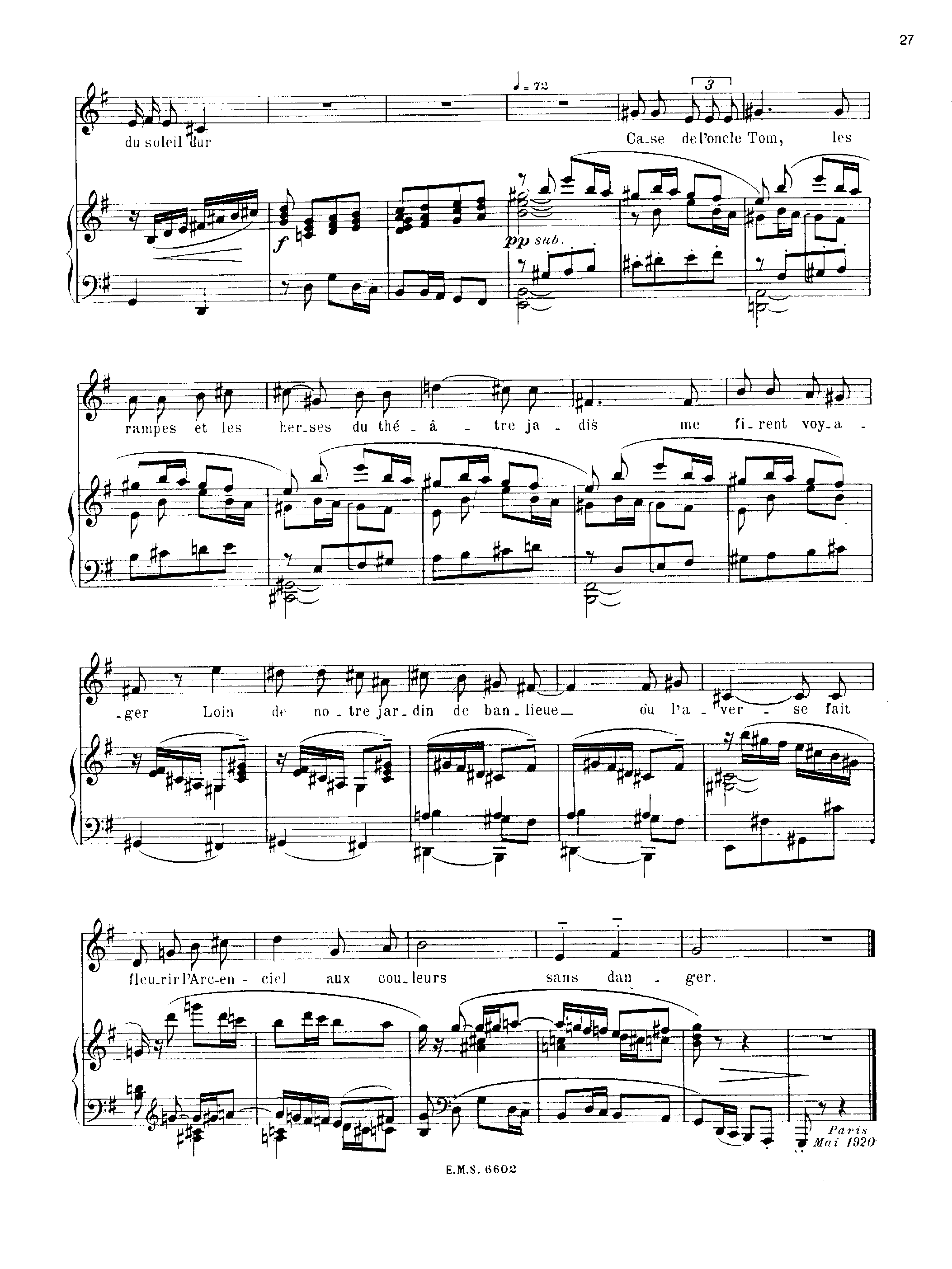 6 Poesies de Jean Cocteau, H.51 by Arthur Honegger Sheet Music arranged by 8notes.com for Voice - 1 of 10 pages