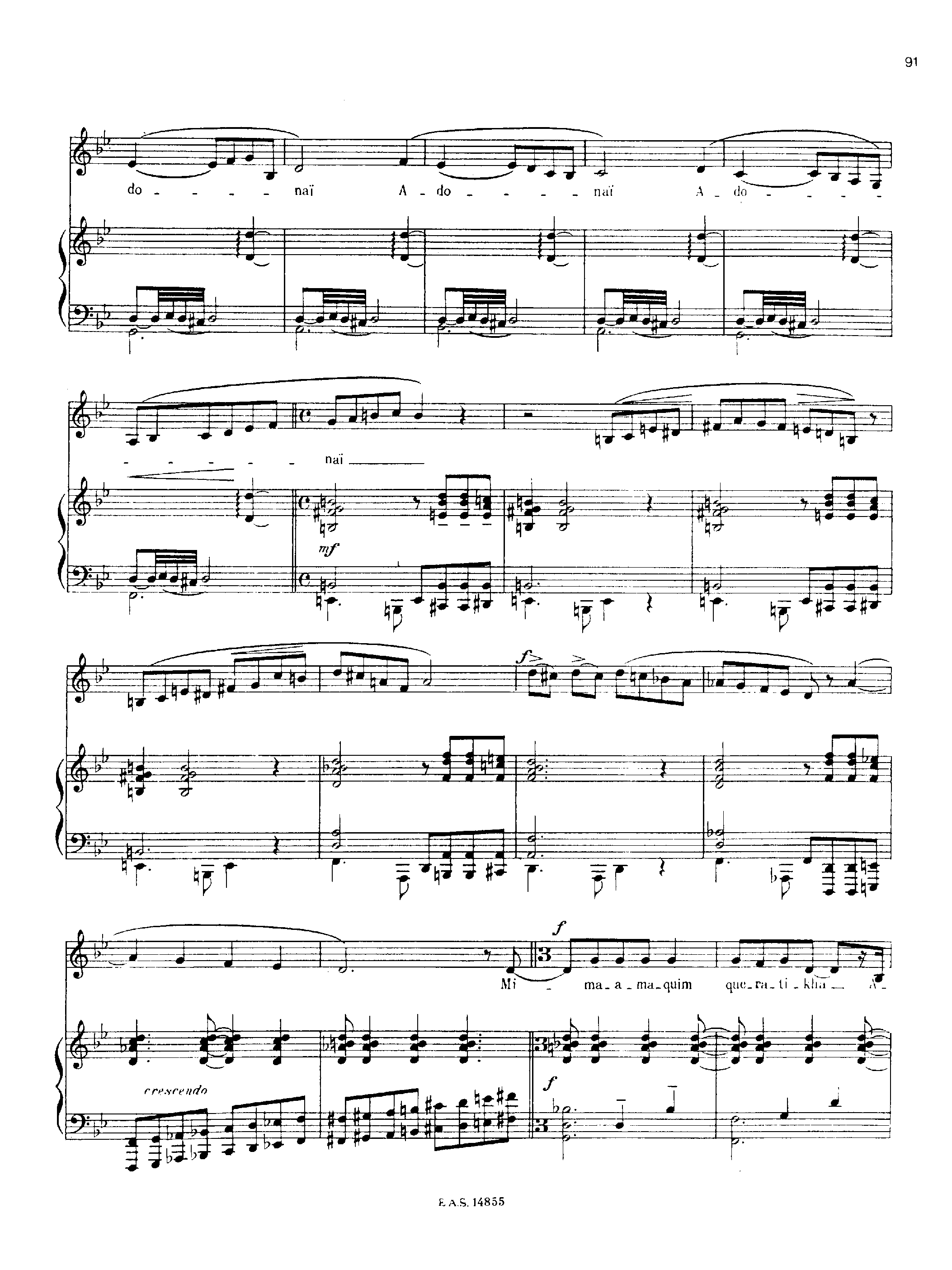 Mimaamaquim, H.192 by Arthur Honegger Sheet Music arranged by 8notes.com for Voice - 1 of 3 pages