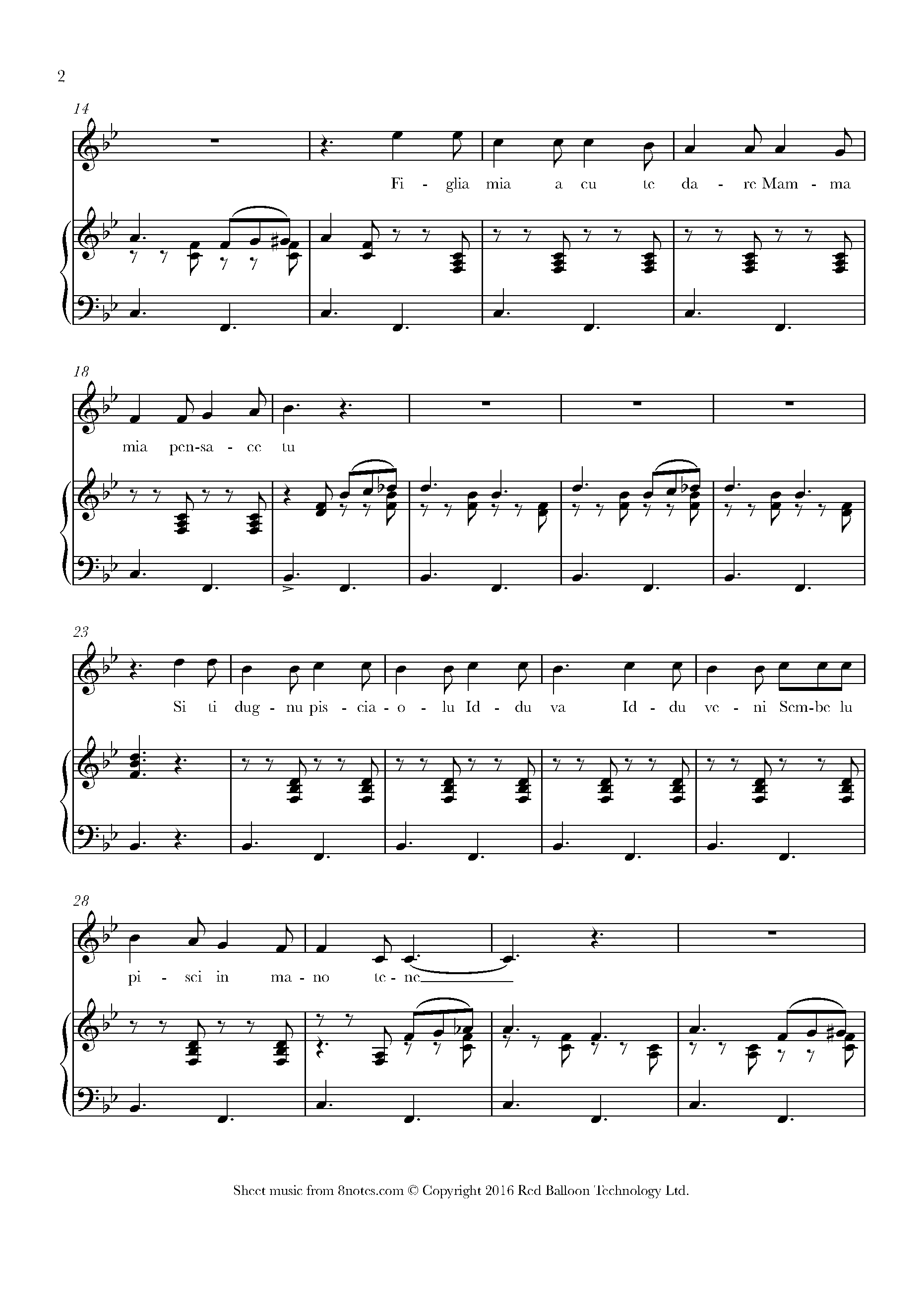Luna Mezz'o Mare Lyrics Translated To English Luna mezz'o mare Sheet music for Voice - 8notes.com