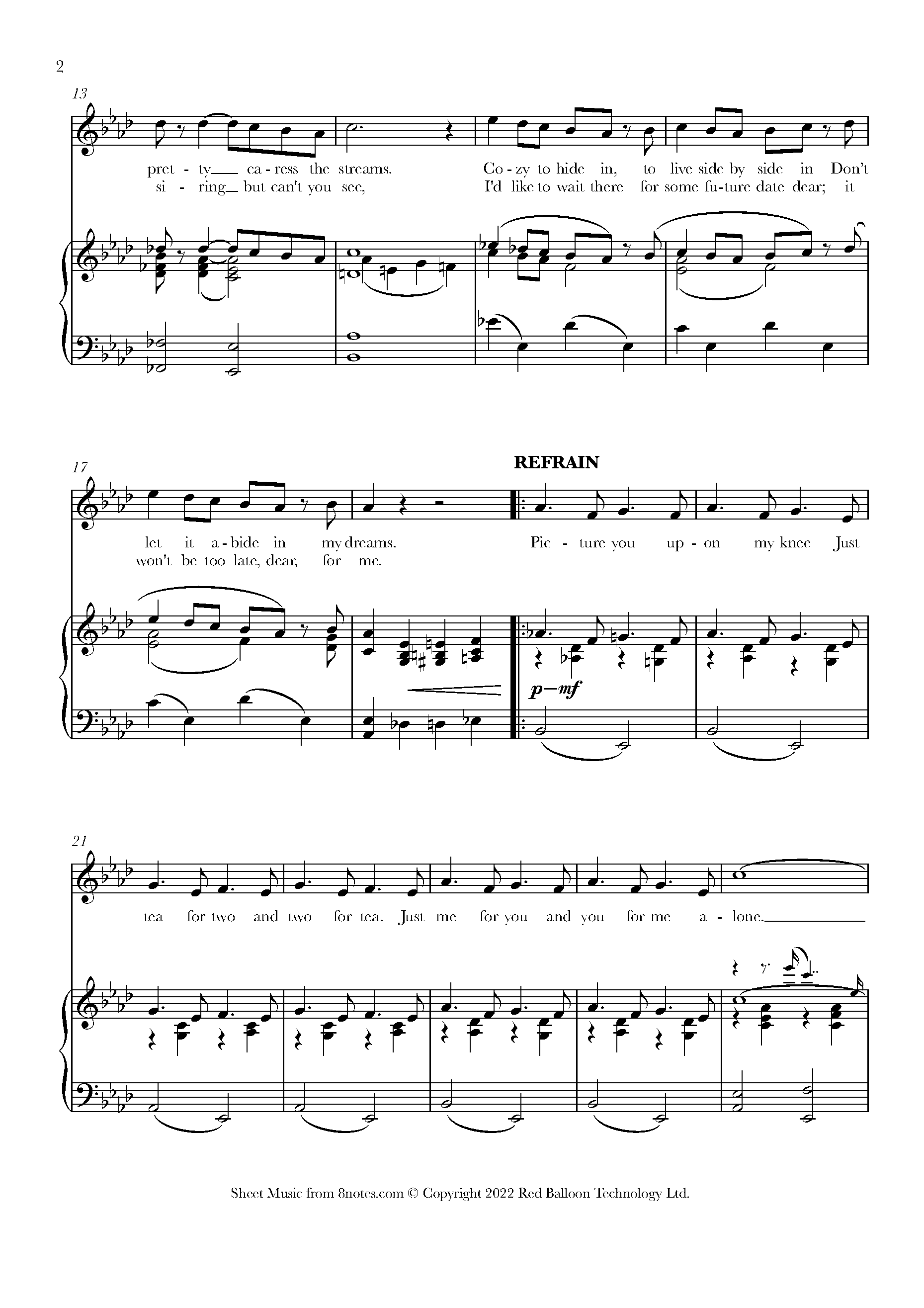 Vincent Youmans Tea for Two Sheet music for Voice