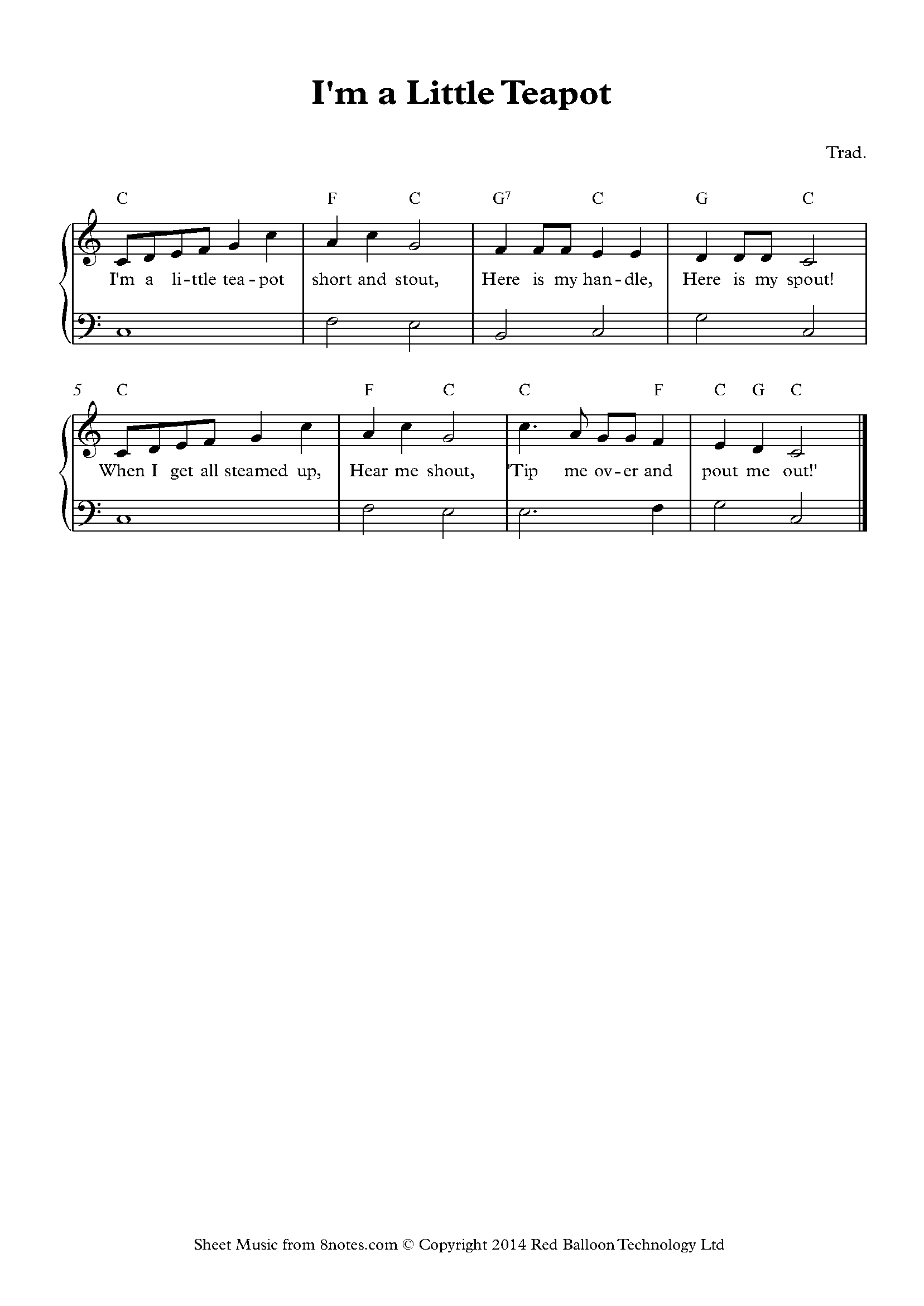 I'm a Little Teapot Sheet music for Voice