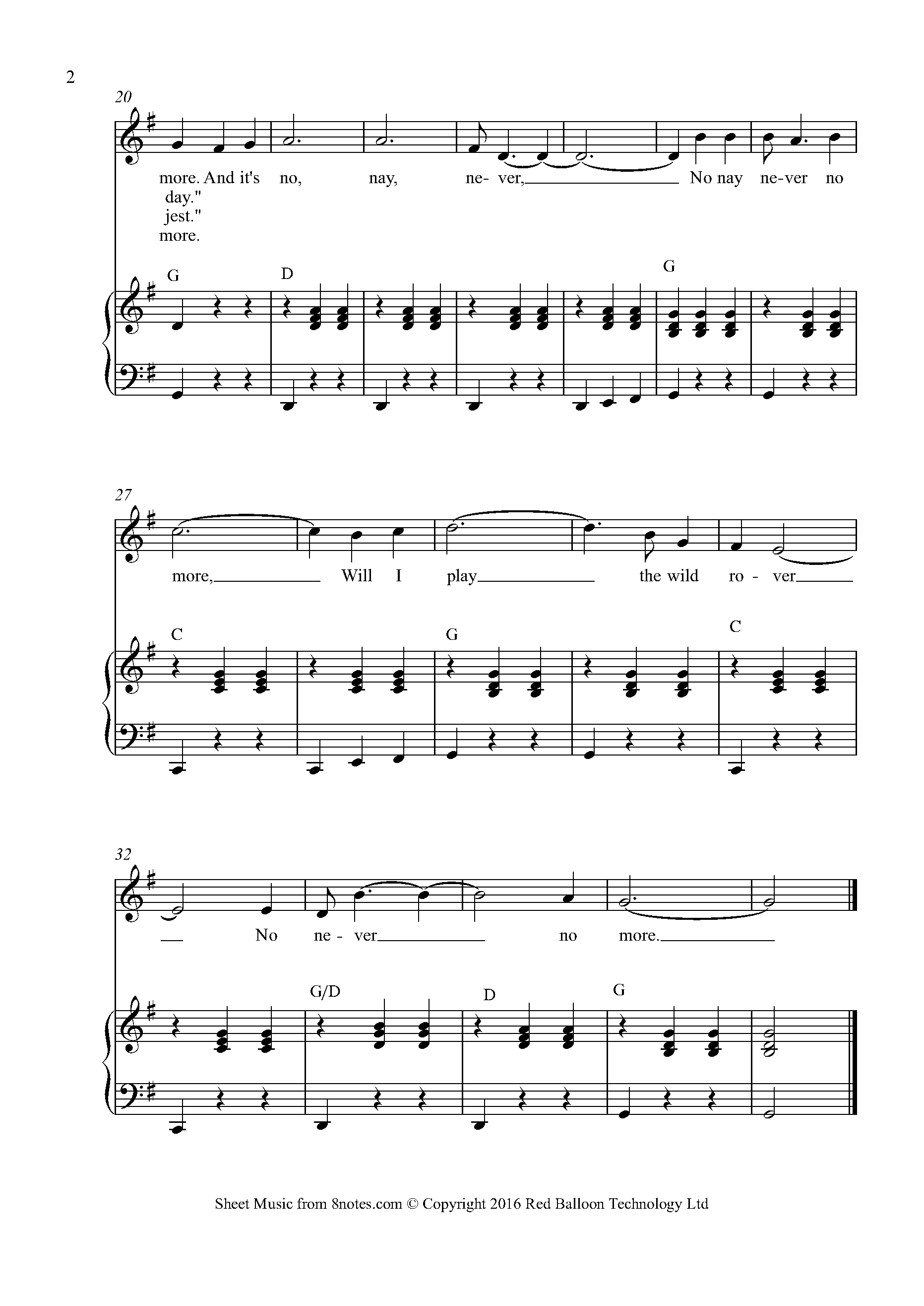 Wild Rover Sheet music for Voice - 8notes.com