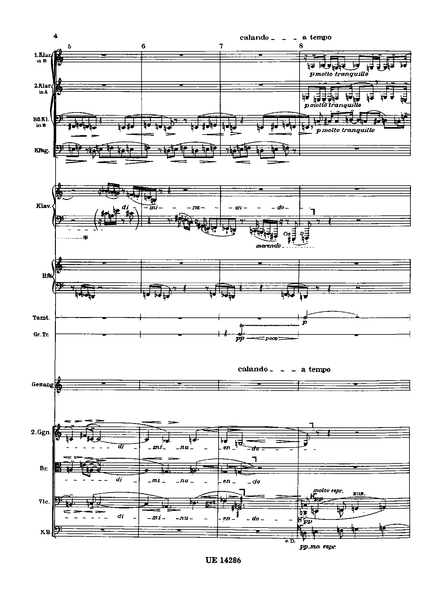 Der Wein by Alban Berg Sheet Music arranged by 8notes.com for Voice and Ensemble - 1 of 57 pages