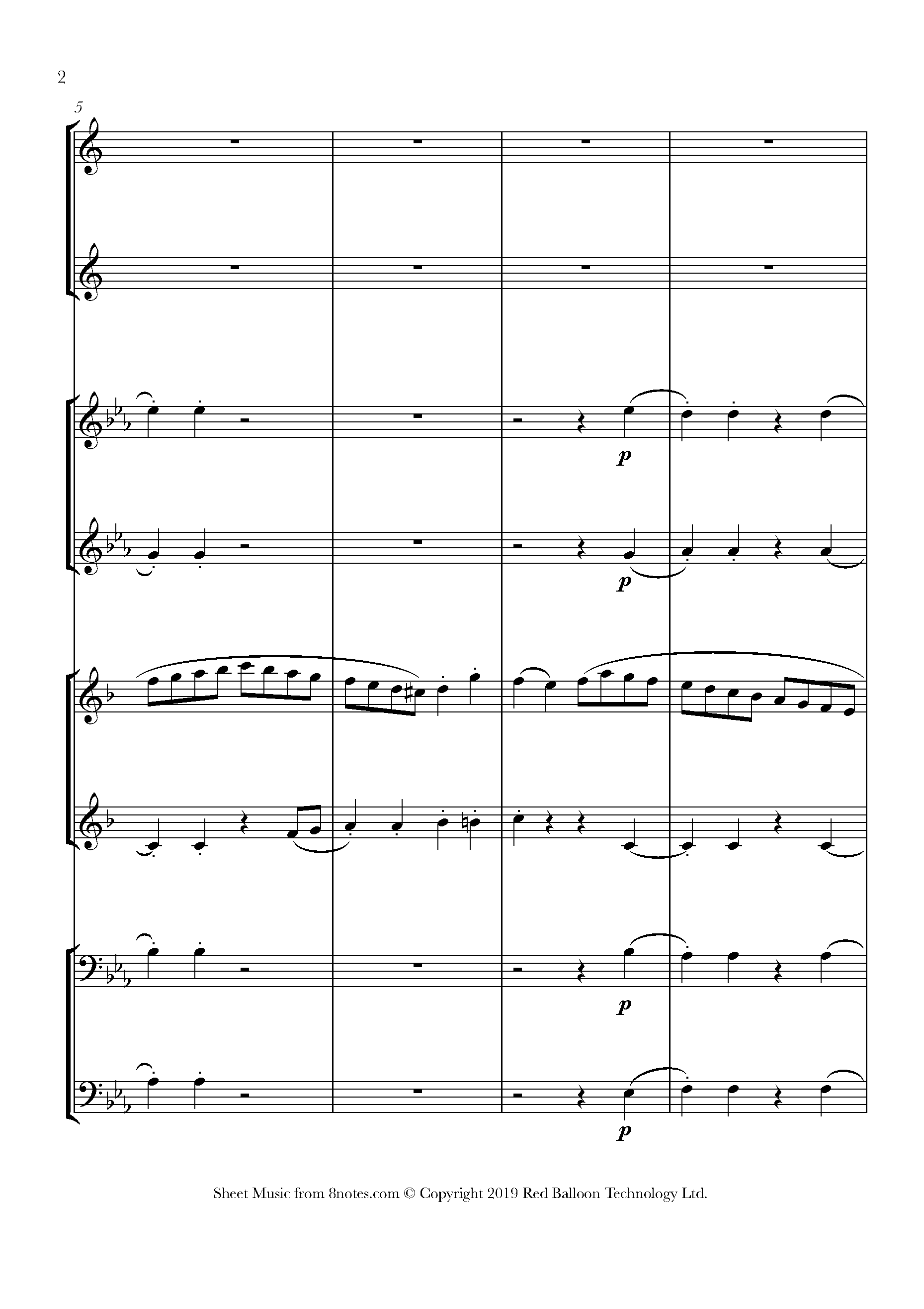 Beethoven Wind Octet in Eflat major, Op 103, Fourth Movement Sheet